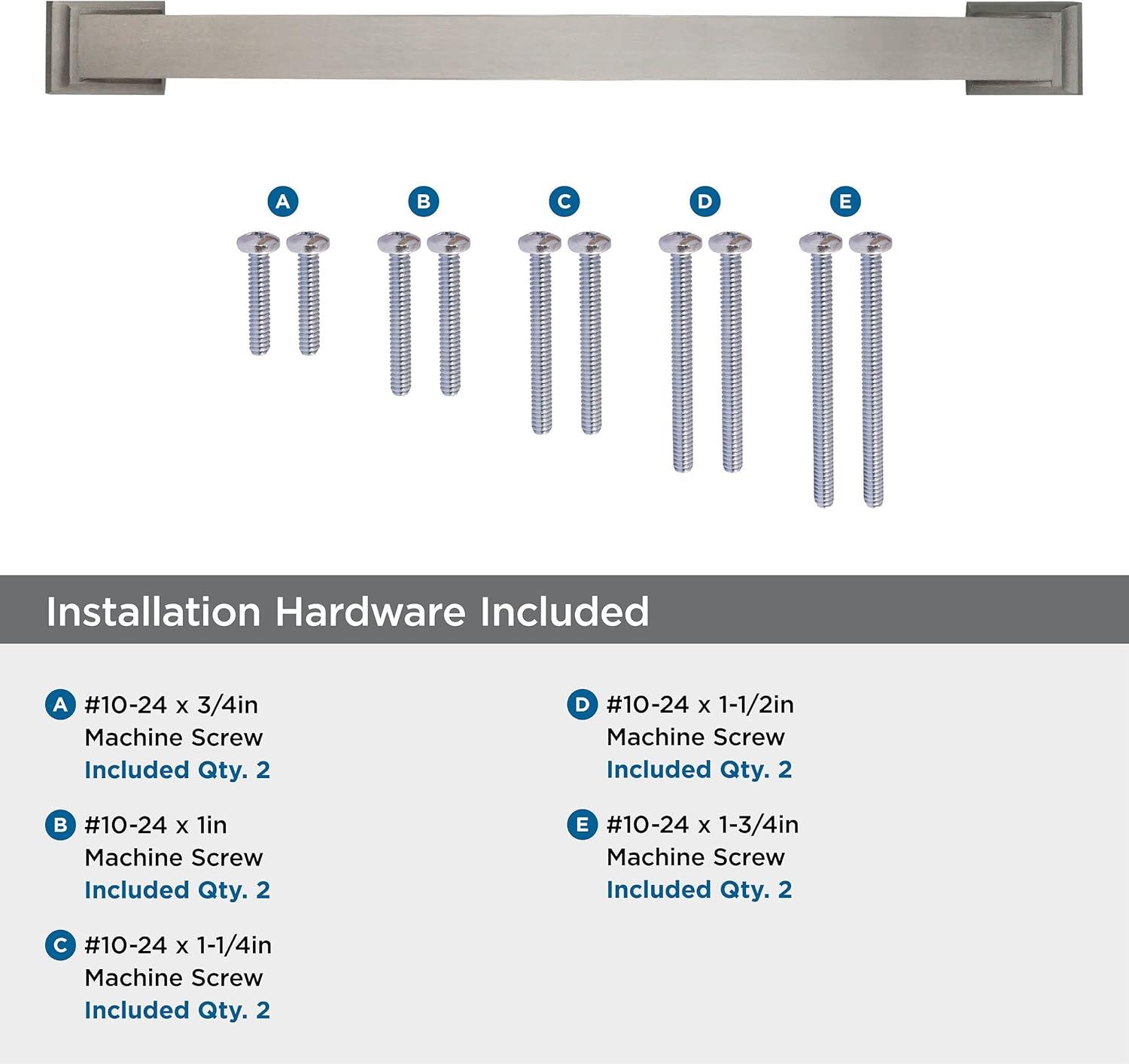 Satin Nickel Modern Appliance Pull with Mounting Hardware