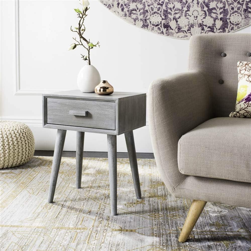 Lyle 1 Drawer Side Table - SlateGrey - Safavieh.