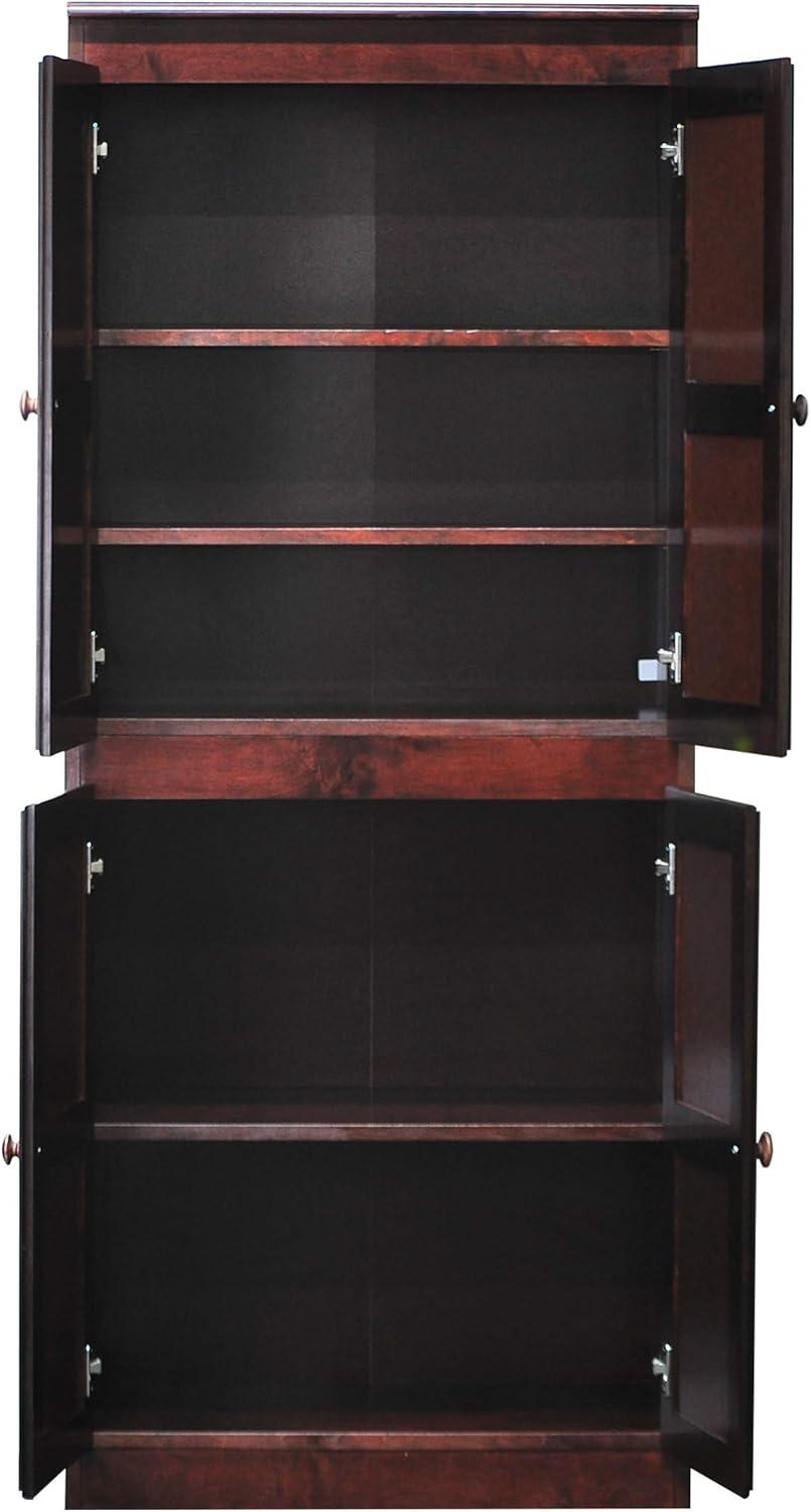 Cherry Finish Adjustable 72" Wood Storage Cabinet