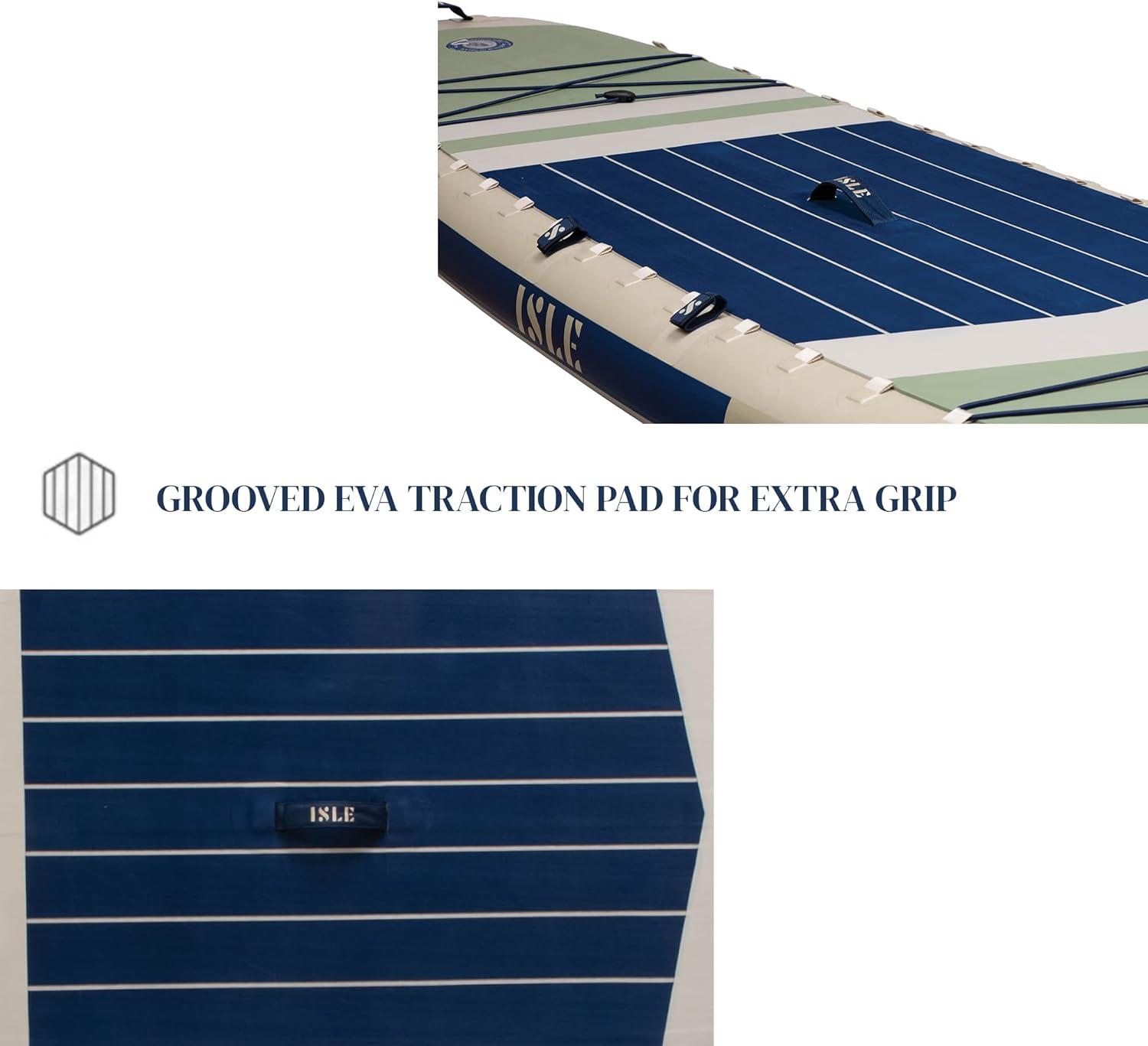 Seafoam and Navy Inflatable Stand-Up Paddle Board and Kayak Hybrid