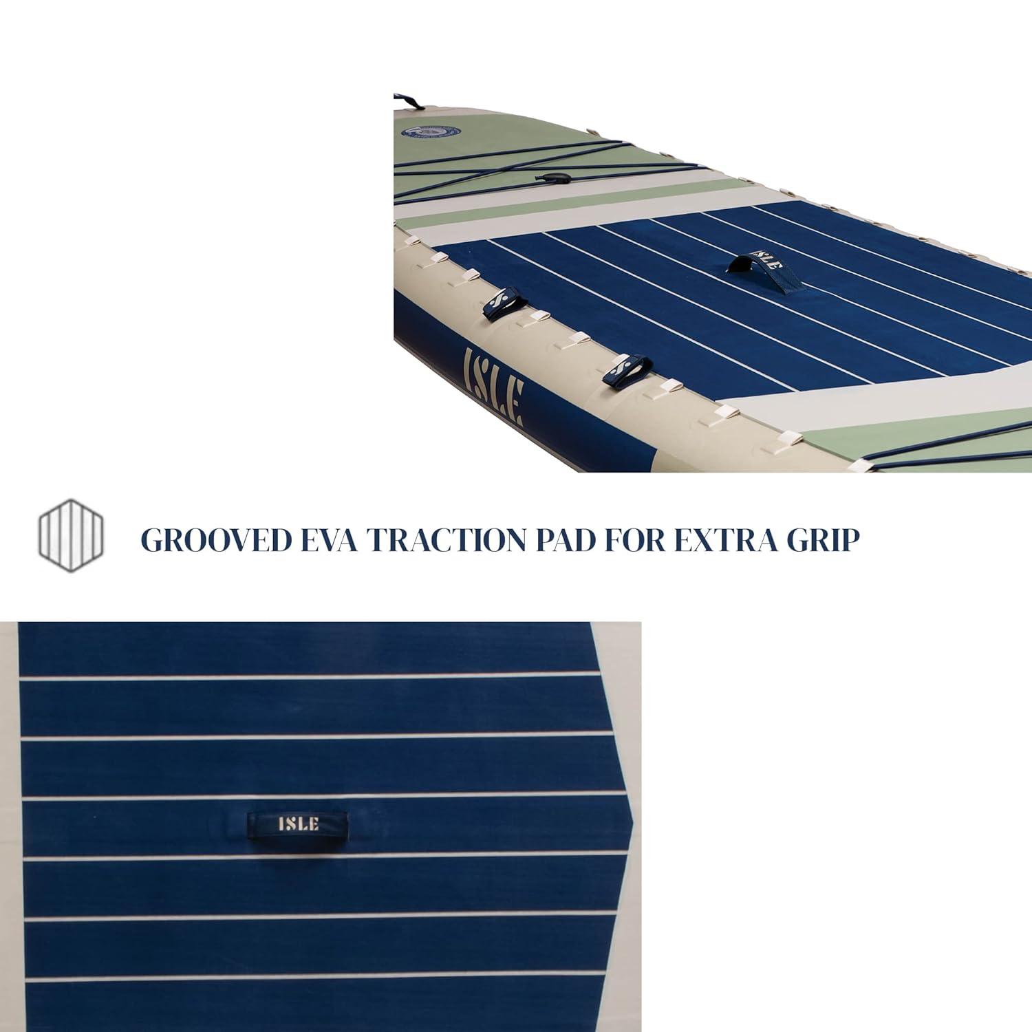 Seafoam and Navy Inflatable Stand-Up Paddle Board and Kayak Hybrid