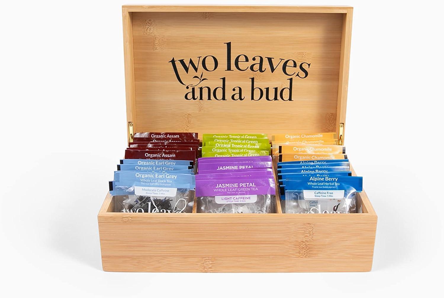 Organic Bamboo Tea Sampler Box with Assorted Herbal Teas