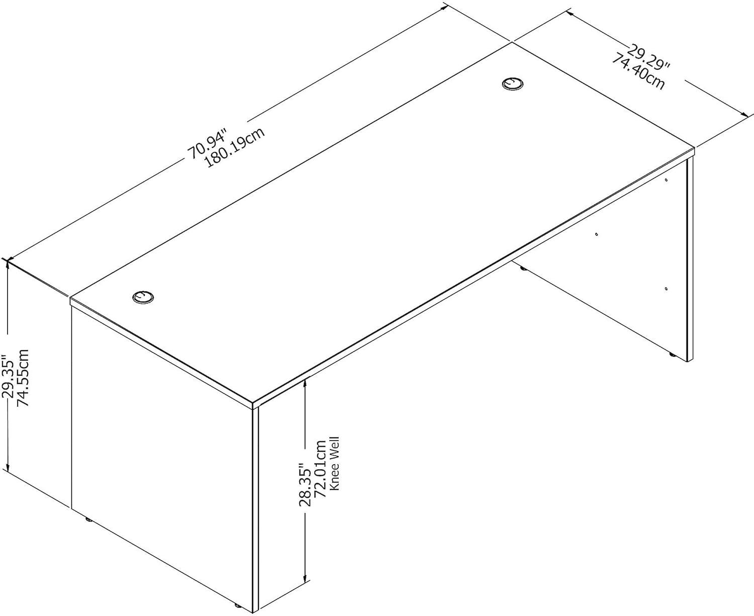 Studio C 72W x 30D Office Desk in Platinum Gray - Engineered Wood