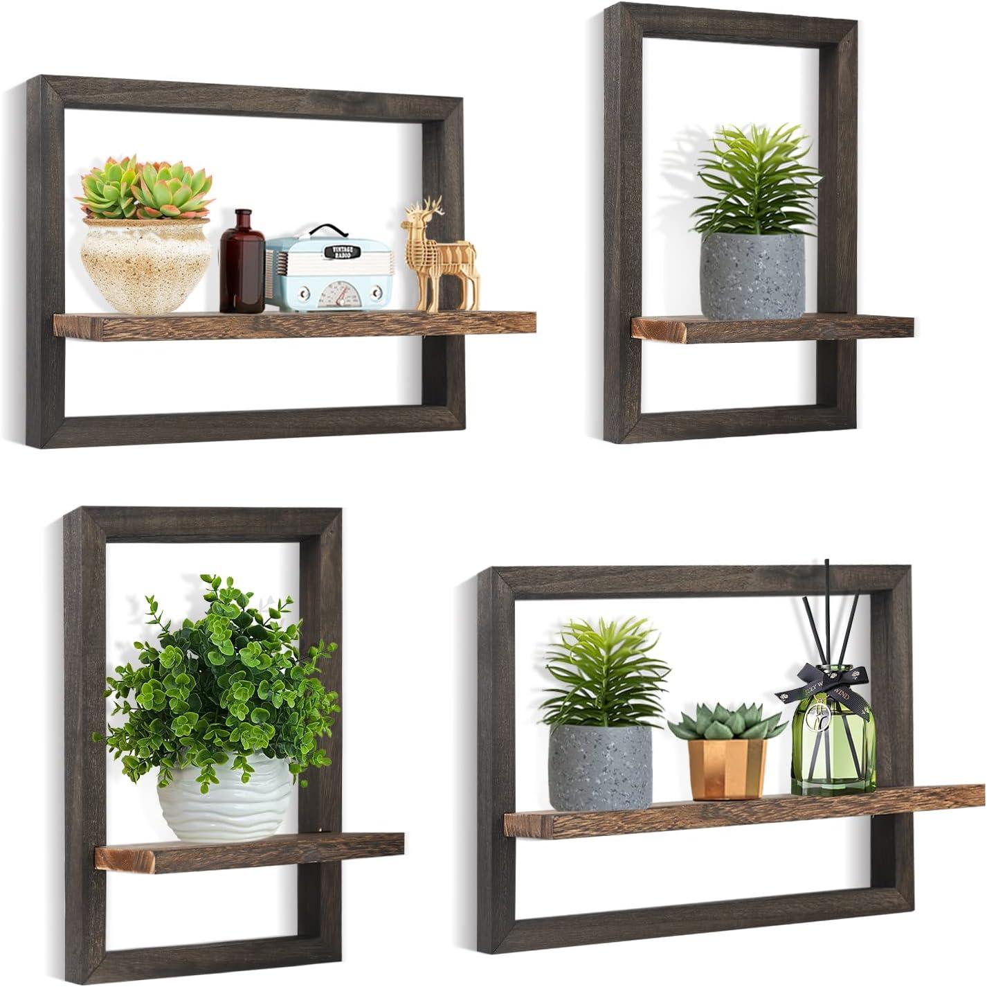 Set of 4 Floating Shelves Stylish Wall Storage Solution