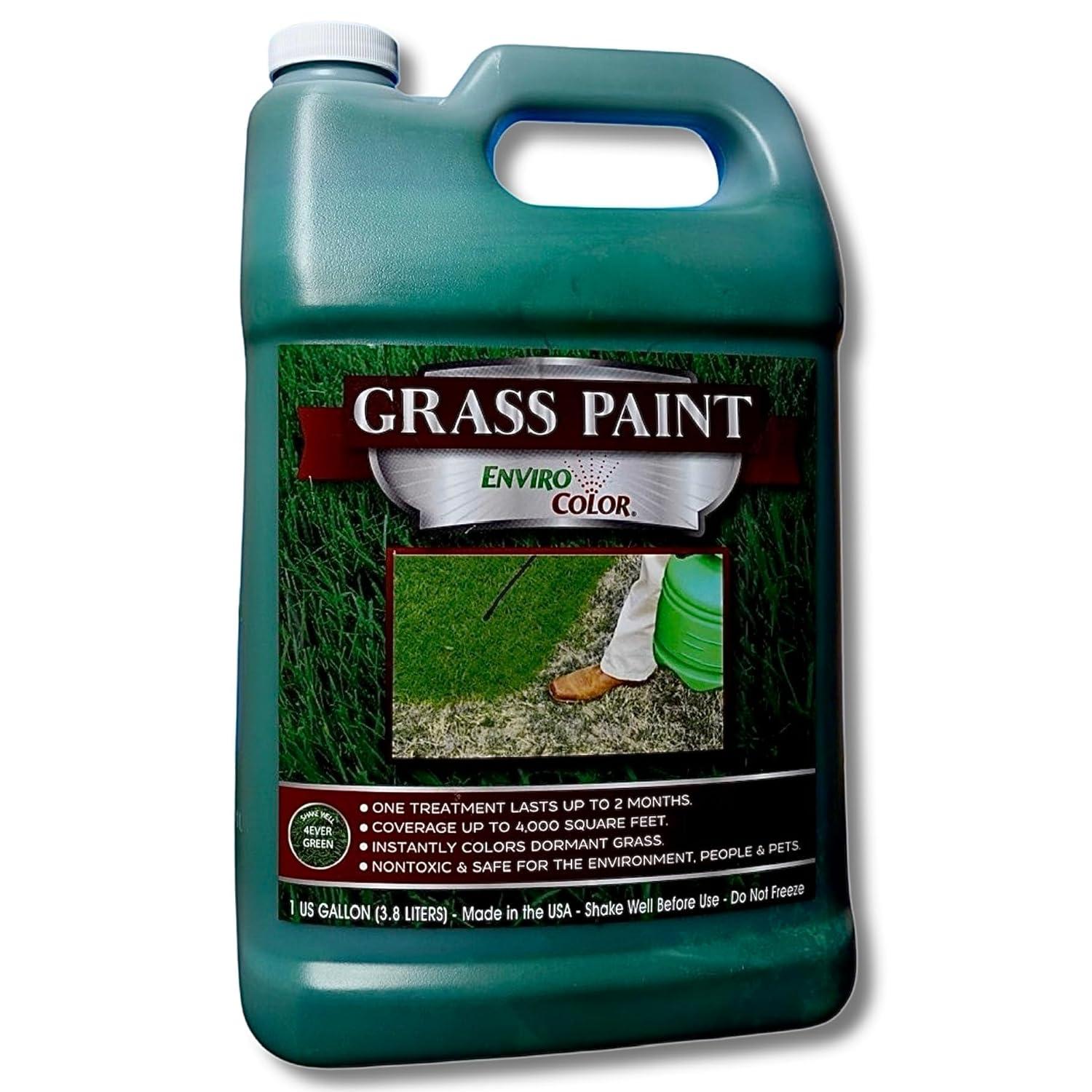 EnviroColor 4 Ever Green Grass Paint Gallon Treats 4,000 Ft², Treatment for Grass and Turf