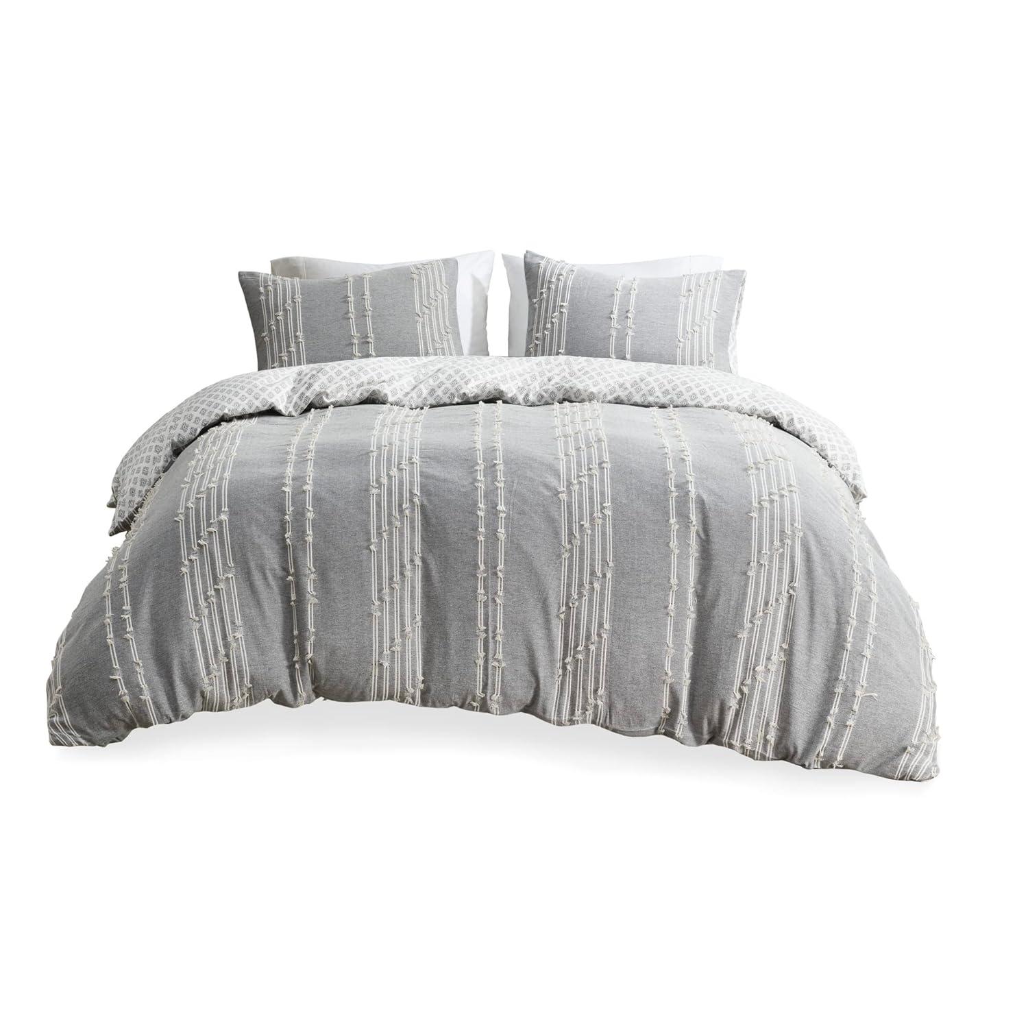 INK+IVY 3 Piece Cotton Jacquard Bedding Set