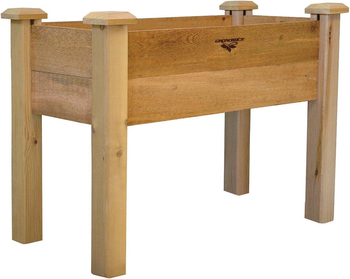 Gronomics Western Red Cedar Elevated Garden Bed 24 x 48 x 32 Inches, Unfinished