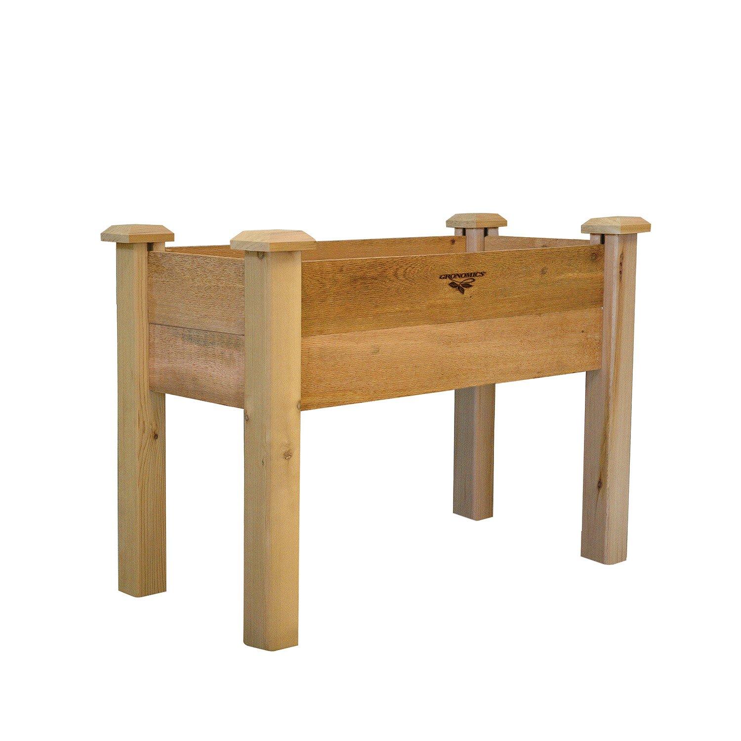 Gronomics Western Red Cedar Elevated Garden Bed 24 x 48 x 32 Inches, Unfinished