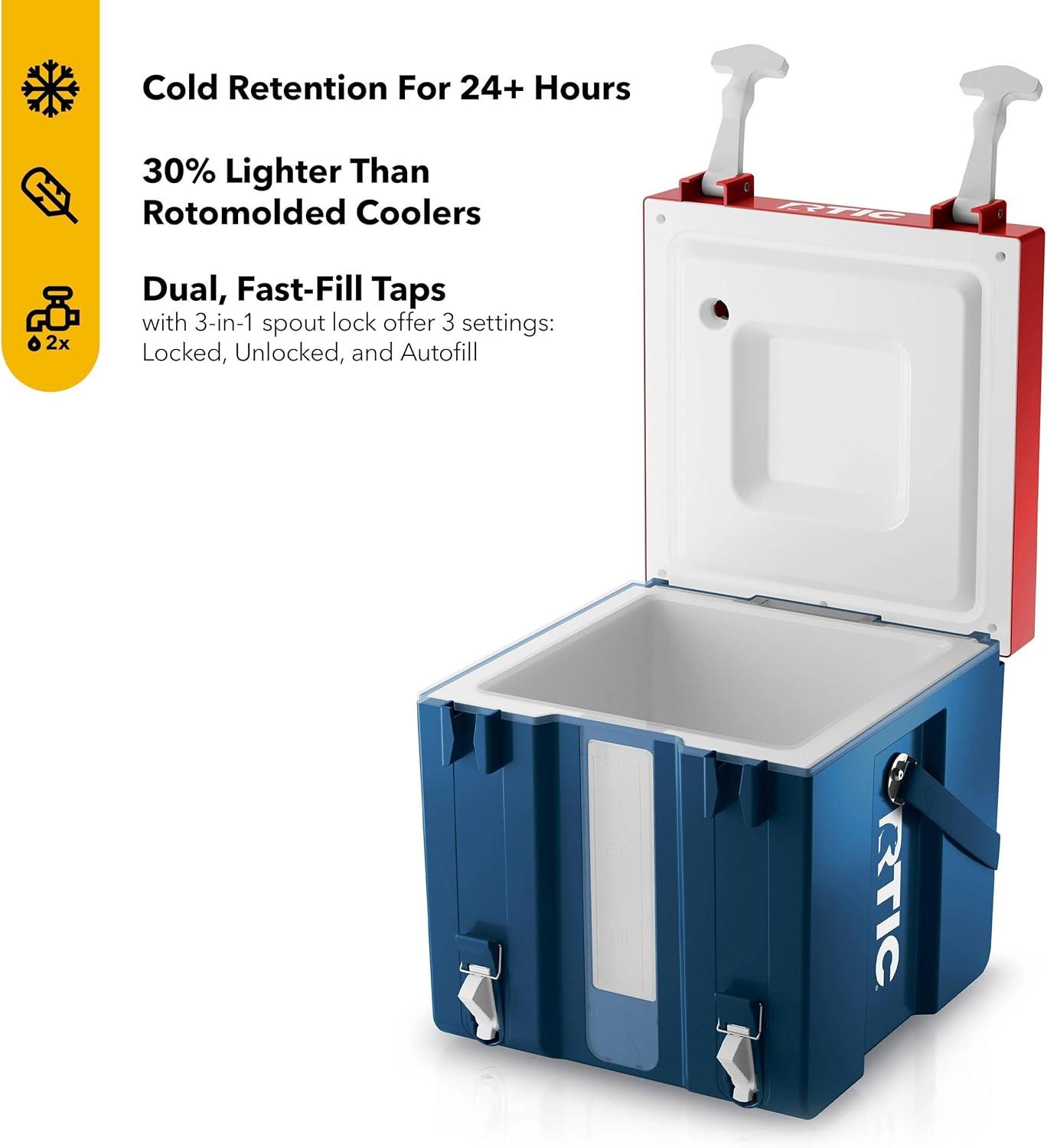 RTIC Halftime Water Cooler, 3 Gallon Hard-Sided Water Cooler, Patriot