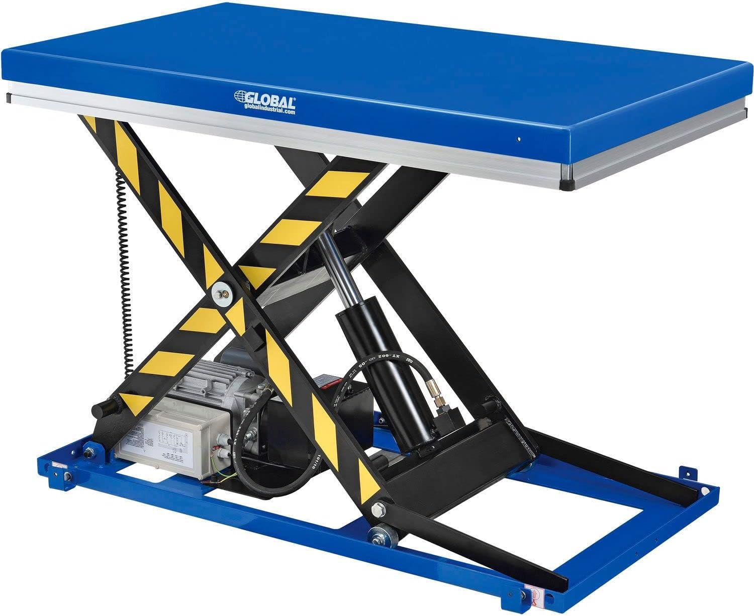 Global Industrial Power Scissor Lift Table, Hand & Foot Control, 48" x 36", 2200 Lb Capacity