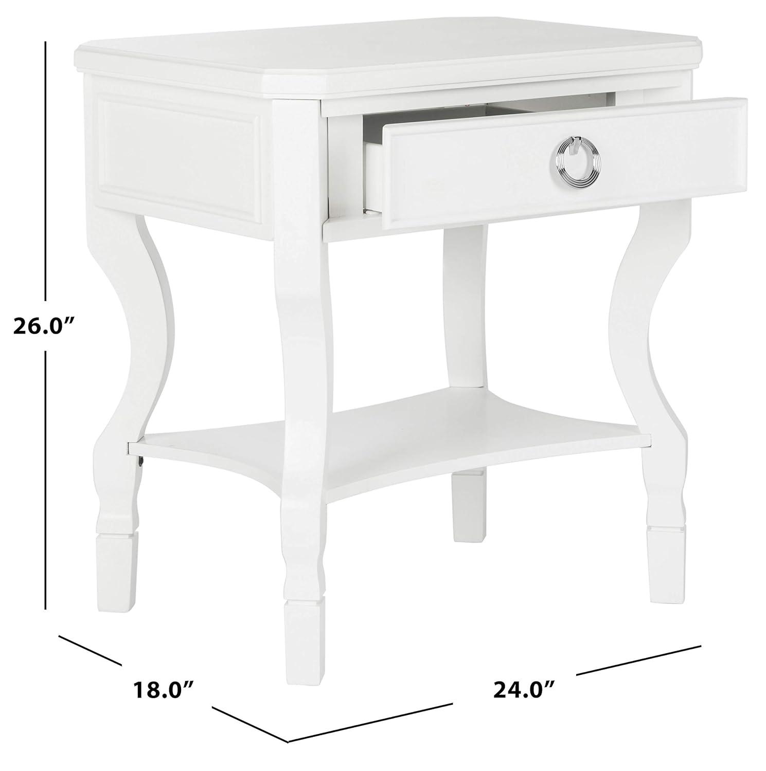 Alaia 1 Drawer Night Stand - White - Safavieh