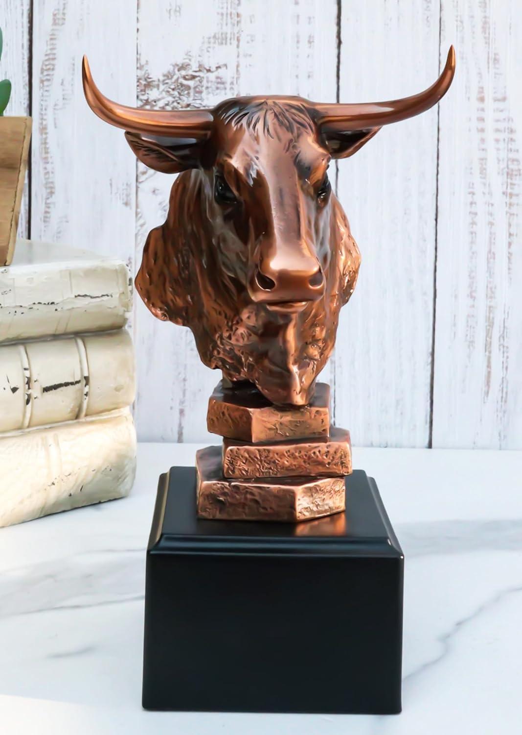 Stock Market Bull Bust - Wall Street Bronze Finish Statue Figurine
