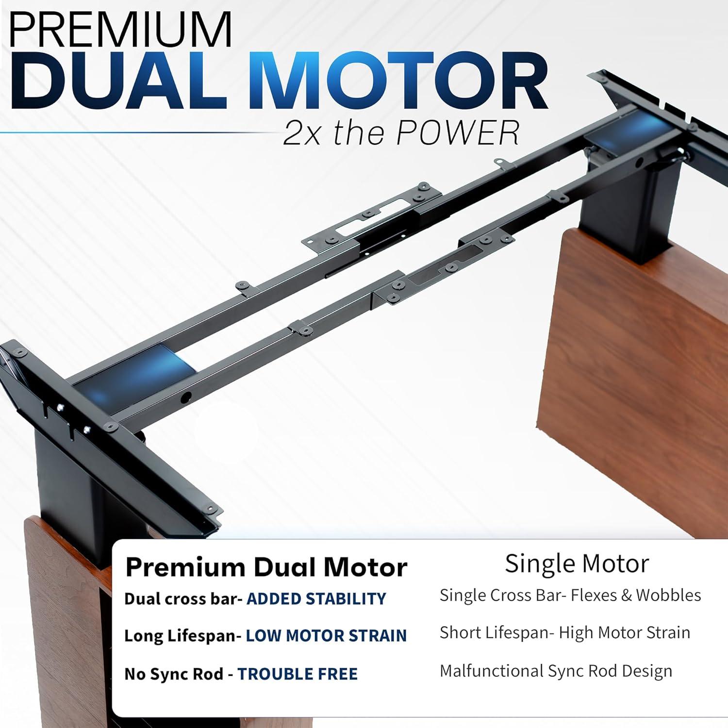 Vivo Vivo 71" X 30" Dual Motor Electric Executive Desk With Storage