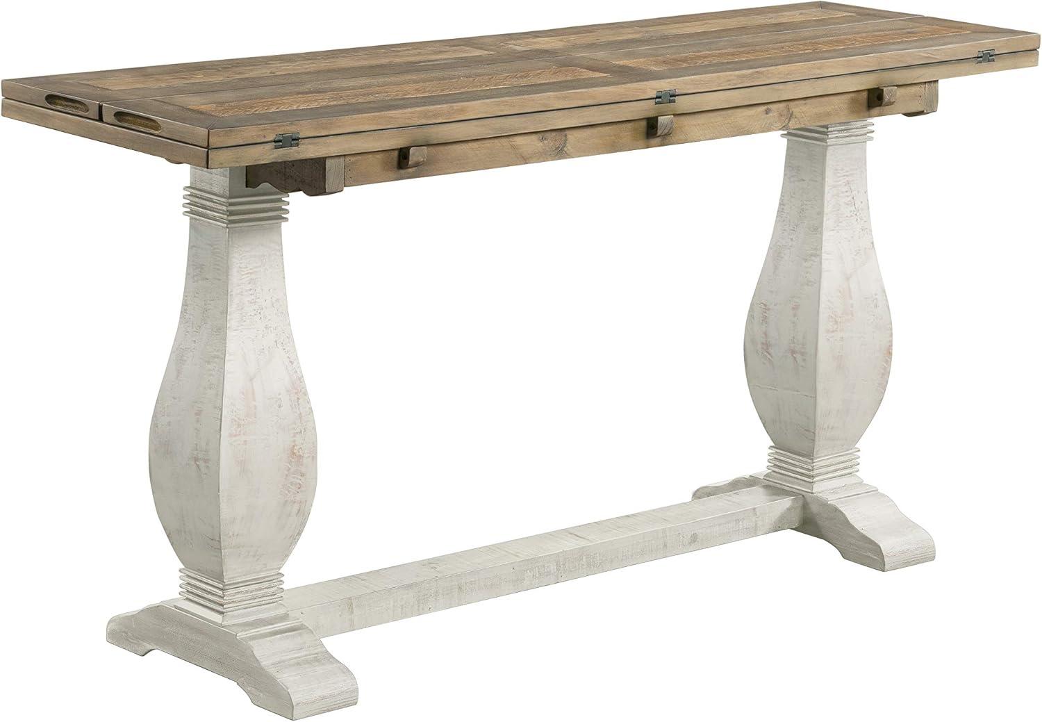 Martin Svensson Home Napa Solid Wood Flip Top Sofa Table White Stain and Natural