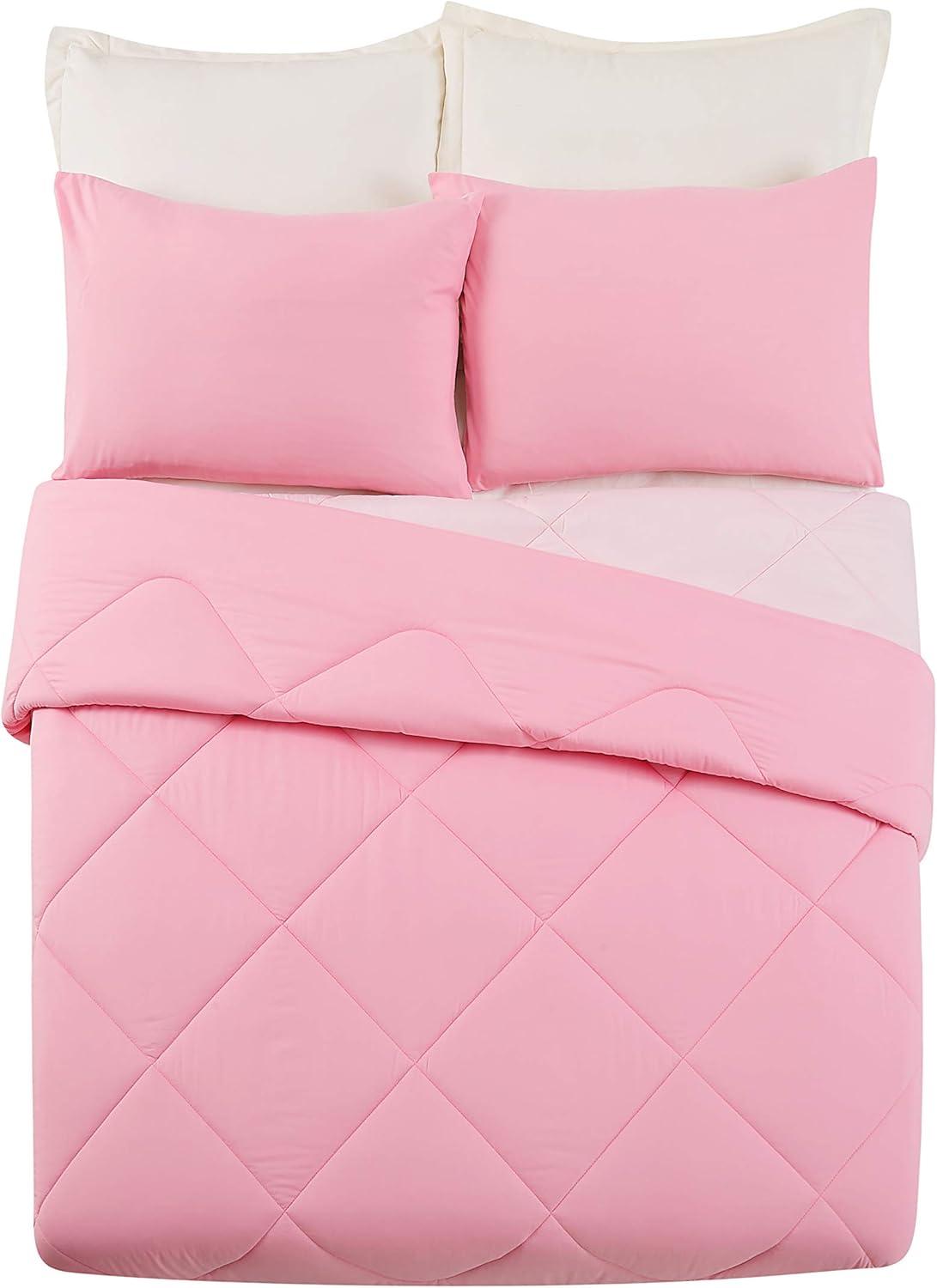 Solid Easy Care Microfiber Reversible Comforter Set