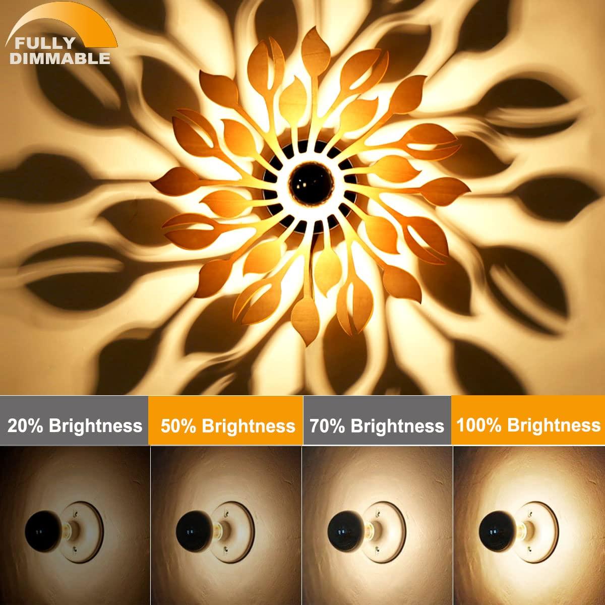 Half Chrome Light Bulb Dimmable, 6W (60 Watt Equivalent) G25/ G80 Globe Shape, 2700K Warm White, Decorative LED Edison Bulb, Rose Gold Tipped Light Bulb, E26 Base, Pack of 2