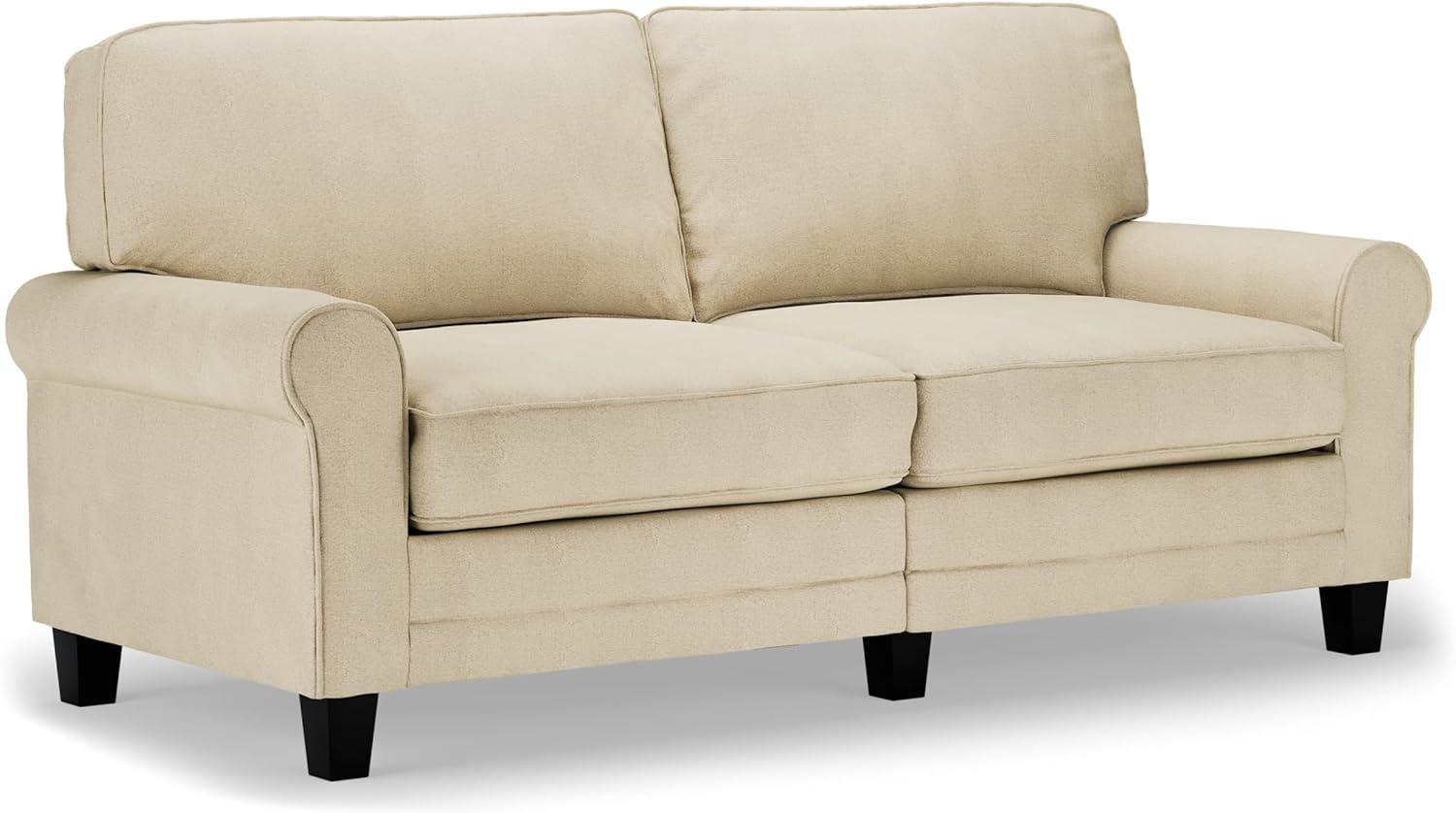 Serta Copenhagen 73" Rolled Arm Sofa, Easy Care Fabric, Soft Pillow Back, Pocket Coil Seat Cushions