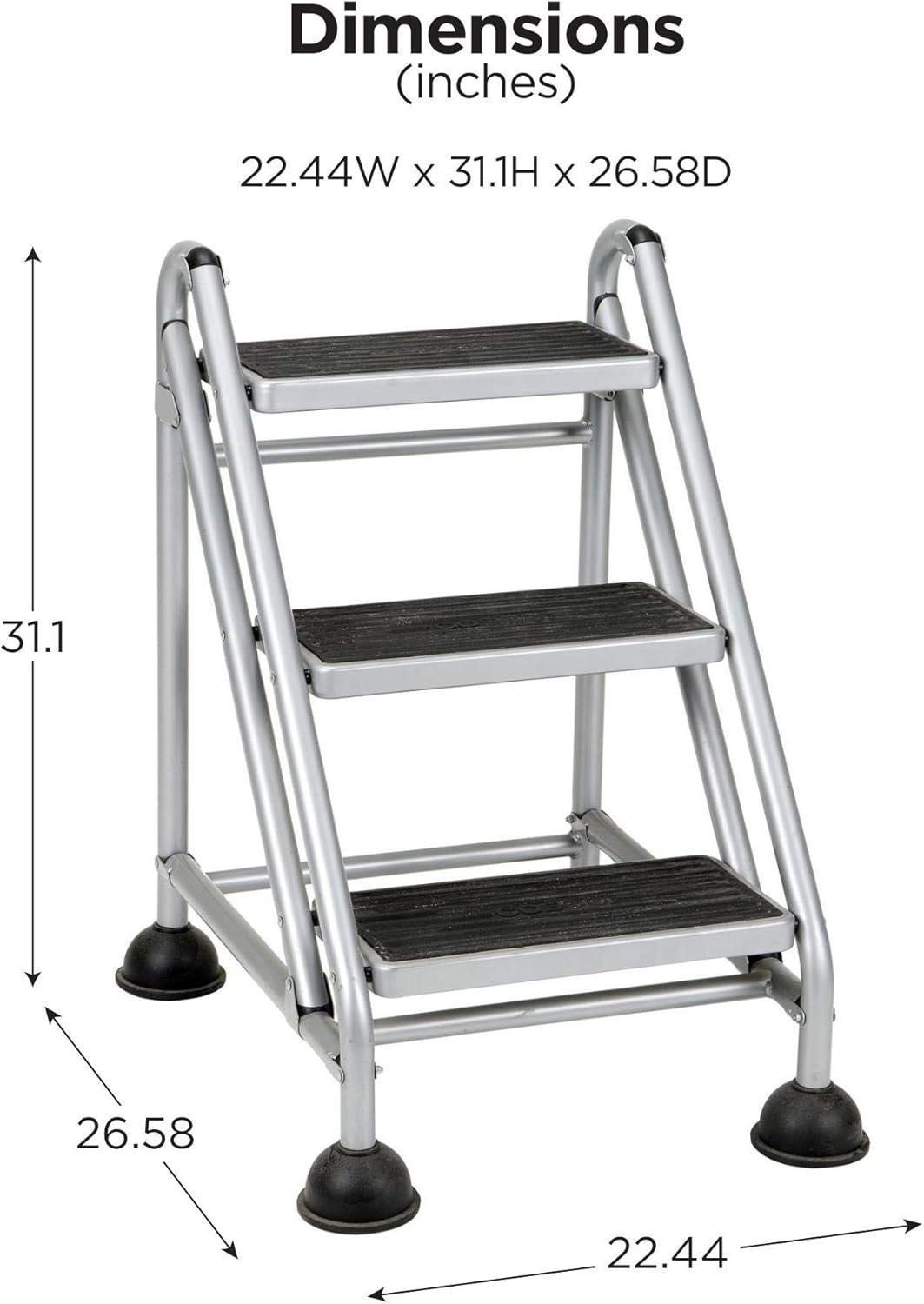 Hively 3 - Step Steel Lightweight Folding Step Stool