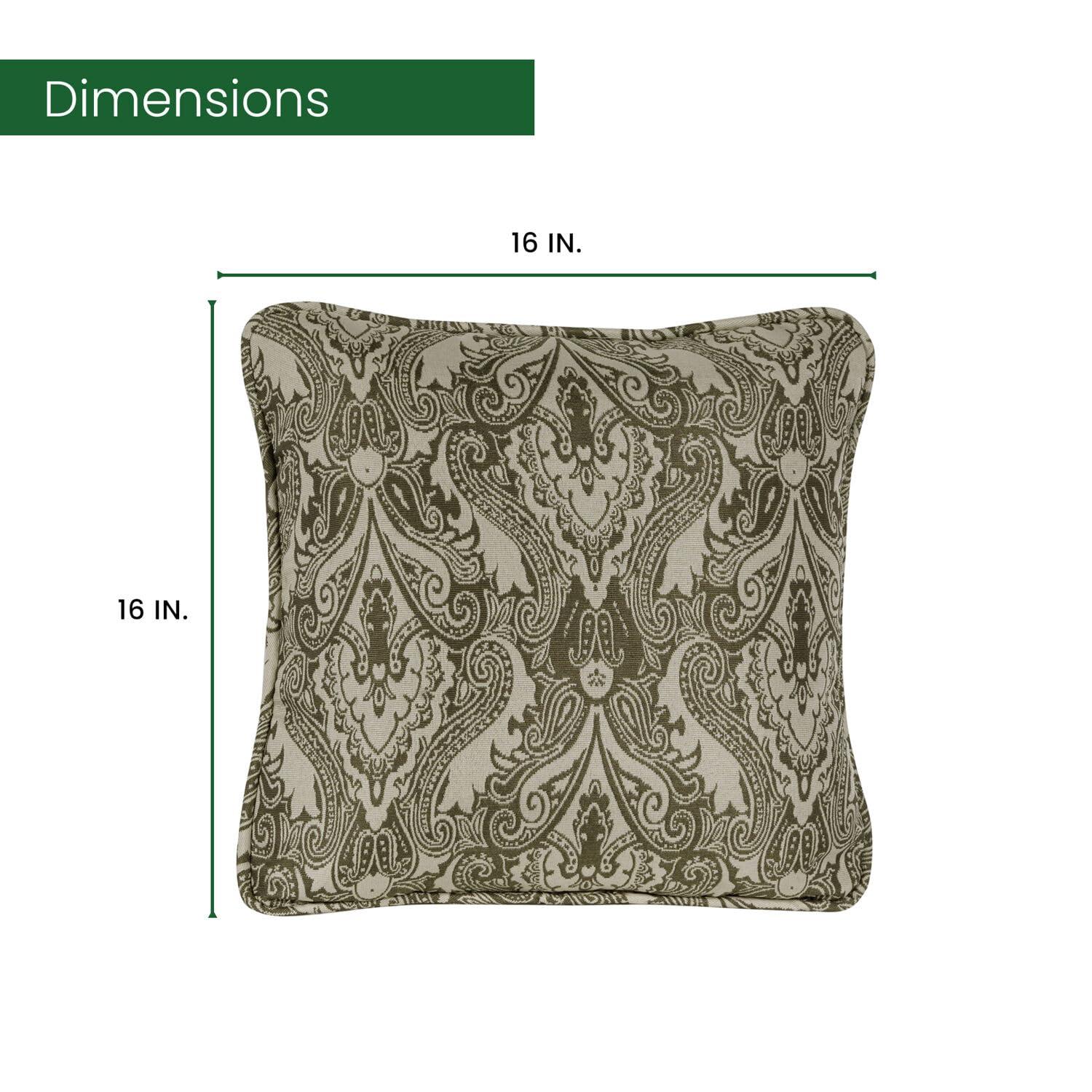 Hanover Medallion Indoor/Outdoor Throw Pillow, Decorative, Set of 2, Meadow Green - HANTPMED-MDW-2