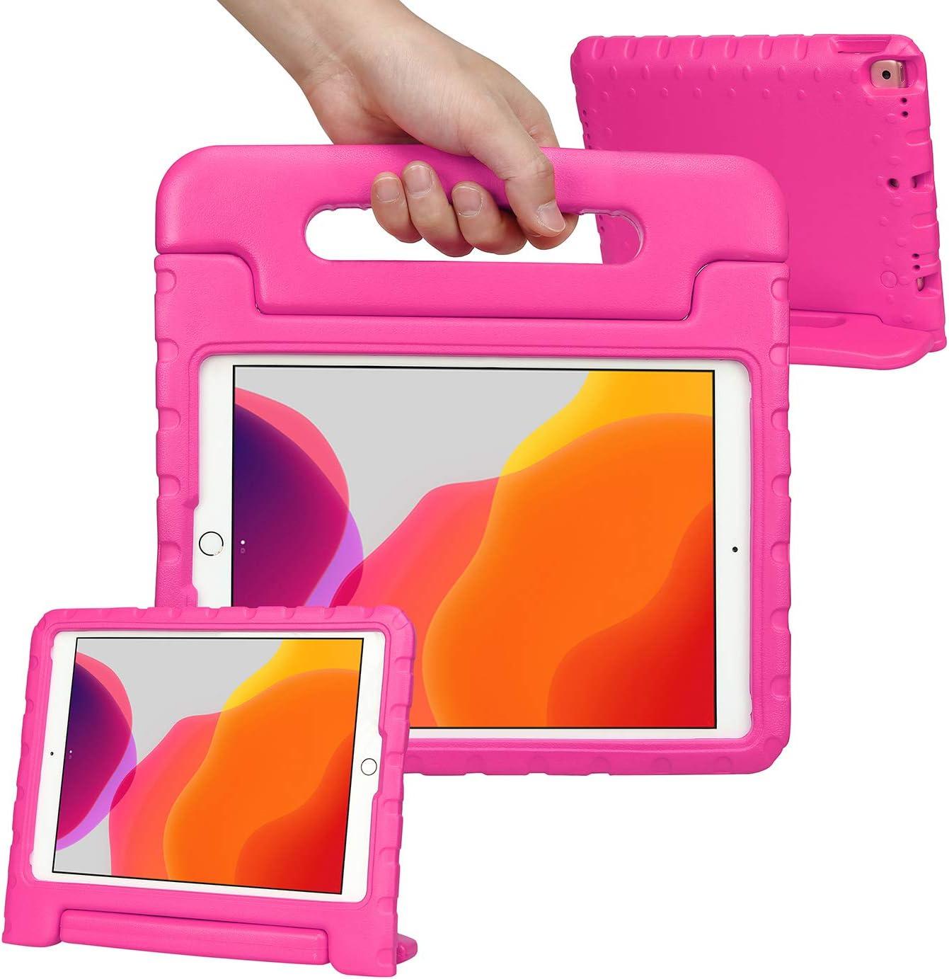 HDE 10.2 Inch iPad Case for Kids 9th 8th 7th Generation Shockproof Tablet Cover with Handle Stand Pink