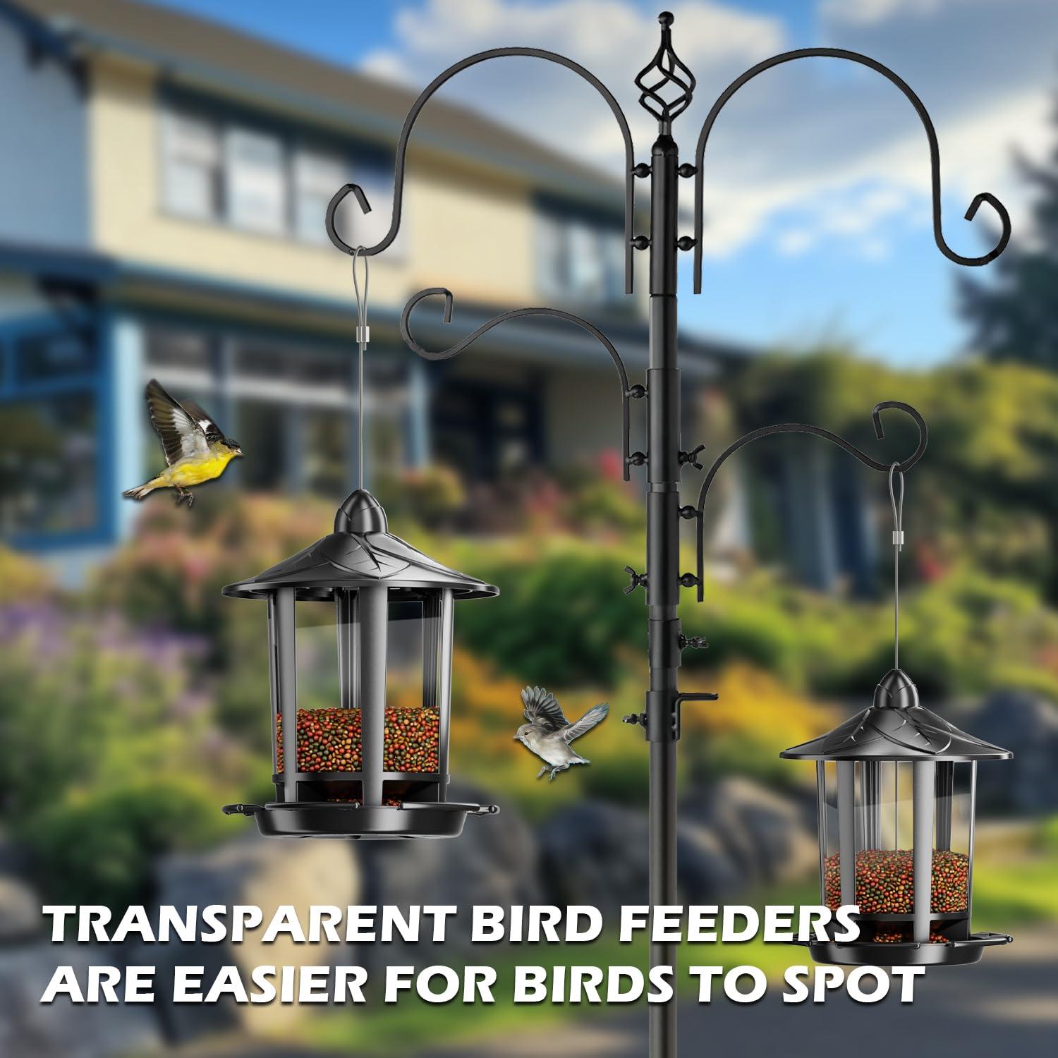 Arlmont & Co. 2 Pack Bird Feeders for Outdoor Hanging, Classic Castle Squirrel Proof Bird Feeders, for Goldfinches Chickadees Finches Sparrows