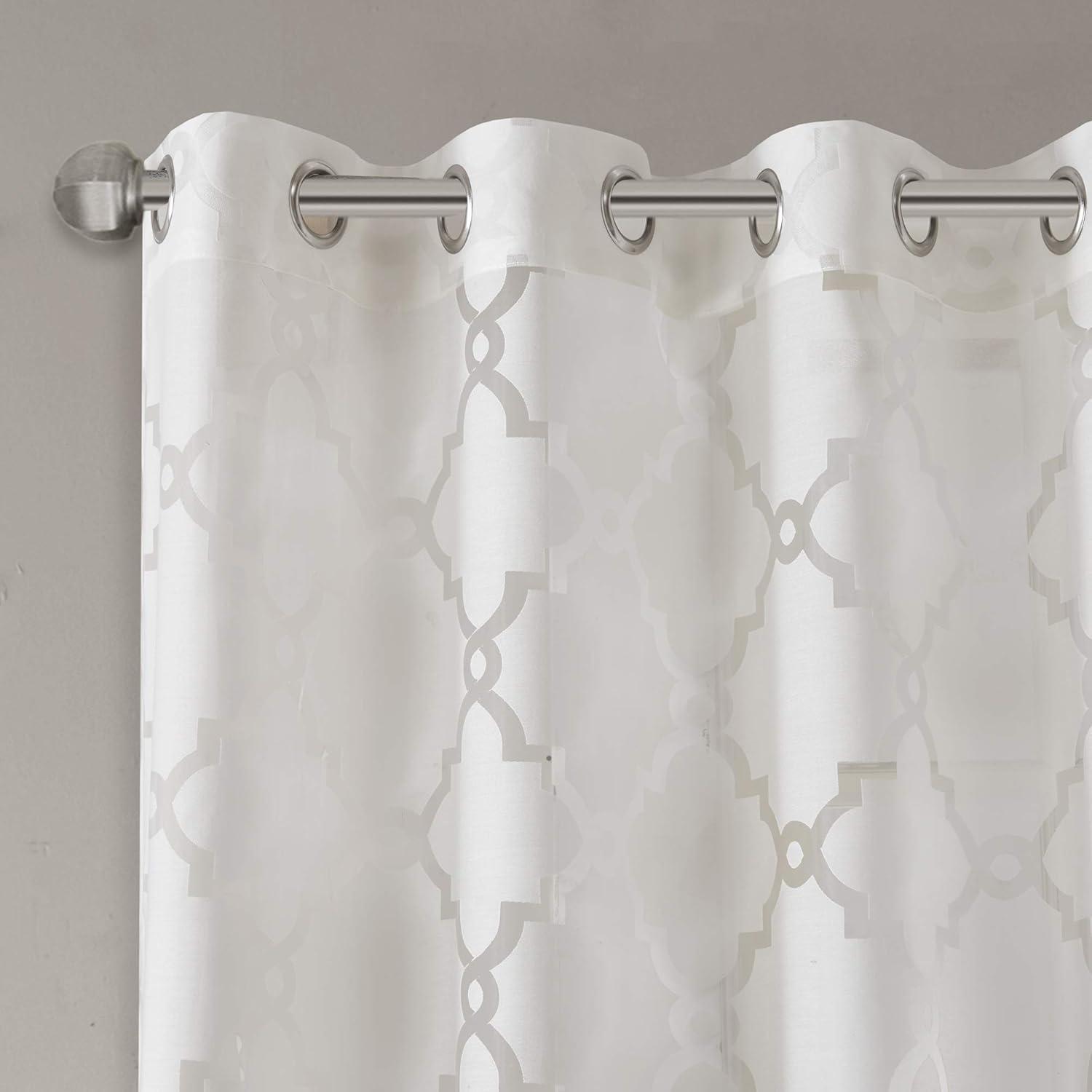 Eden Fretwork Burnout Sheer Curtain Panel