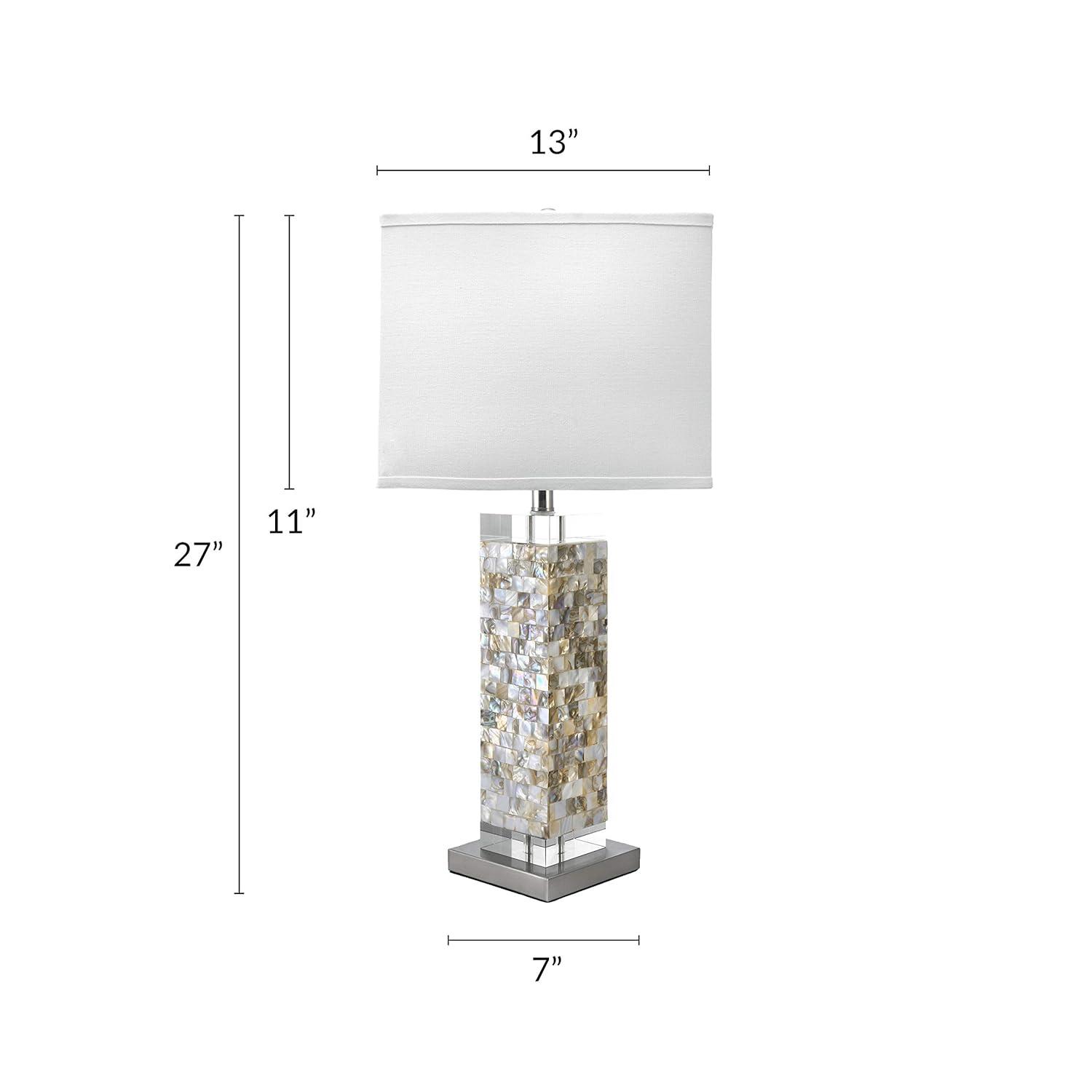 nuLOOM Houston Nickel Mosaic 29" Table Lamp Lighting - Satin Nickel & White 29" H x 13" W x 13" D