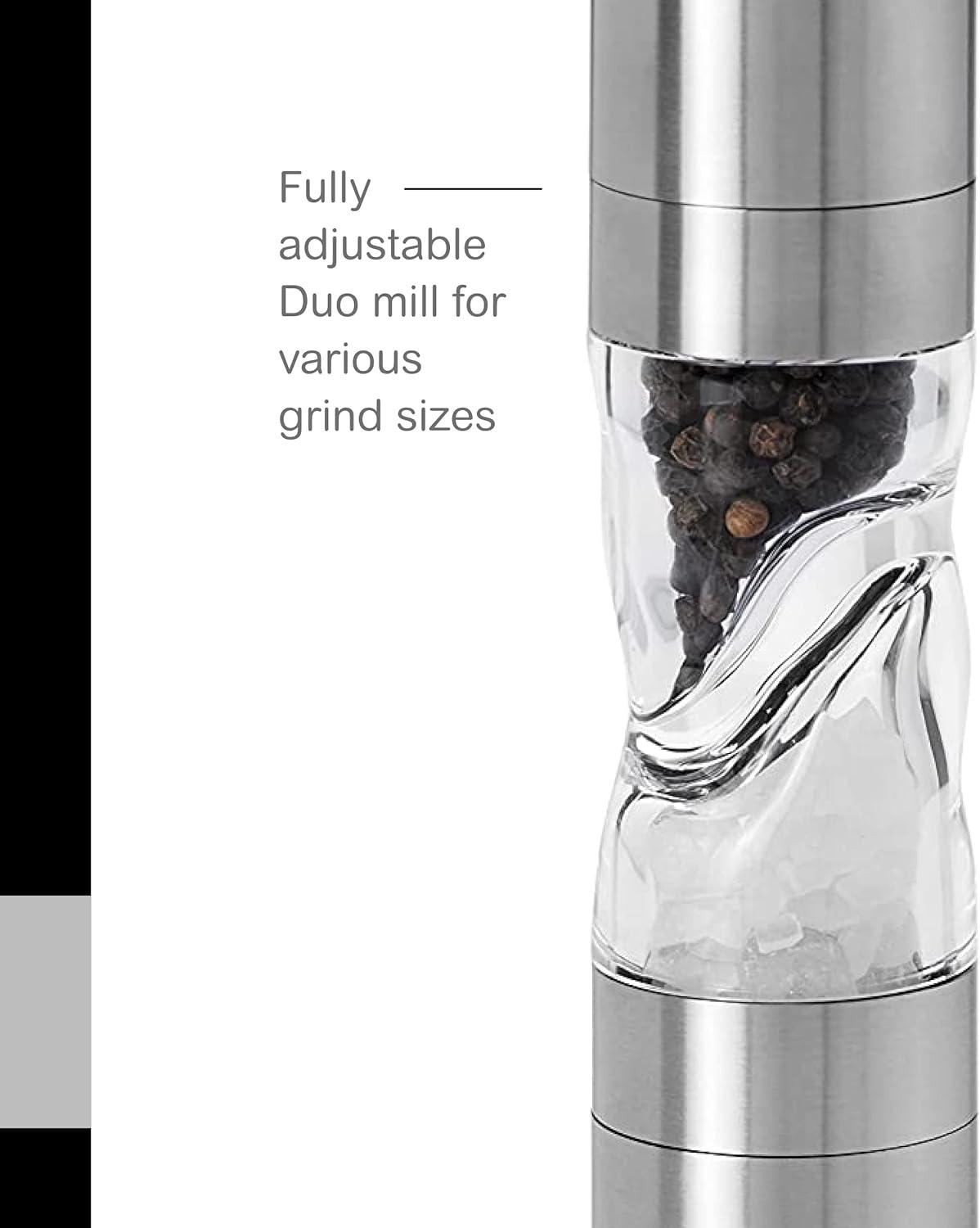 AdHoc Stainless Steel and Acrylic Salt and Pepper Grinder