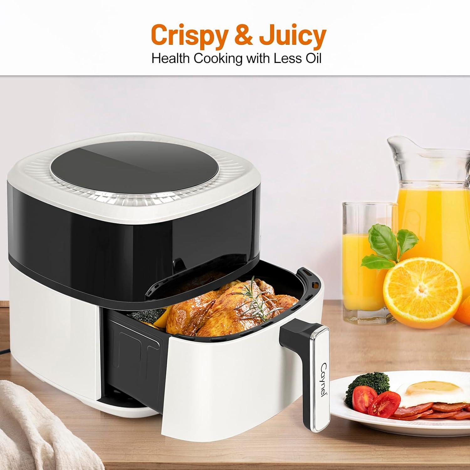 CAYNEL CAYNEL 1350W Digital Air Fryers 6.5QT Oilless Hot AirFryer for  Nonstick & Dishwasher Safe Basket - Beige