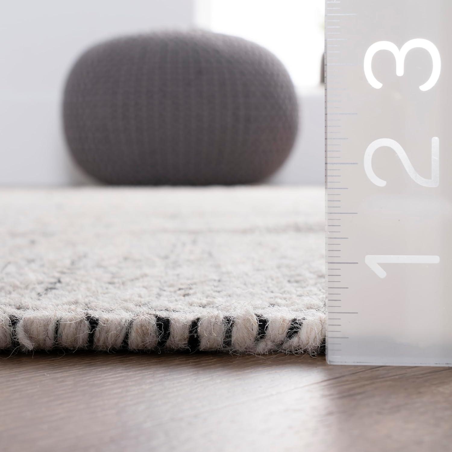 Nuloom Ago Diamond 2x6 Wool Runner Indoor Area Rug for Living Room Bedroom Dining Room Entryway Hallway Kitchen, Ivory