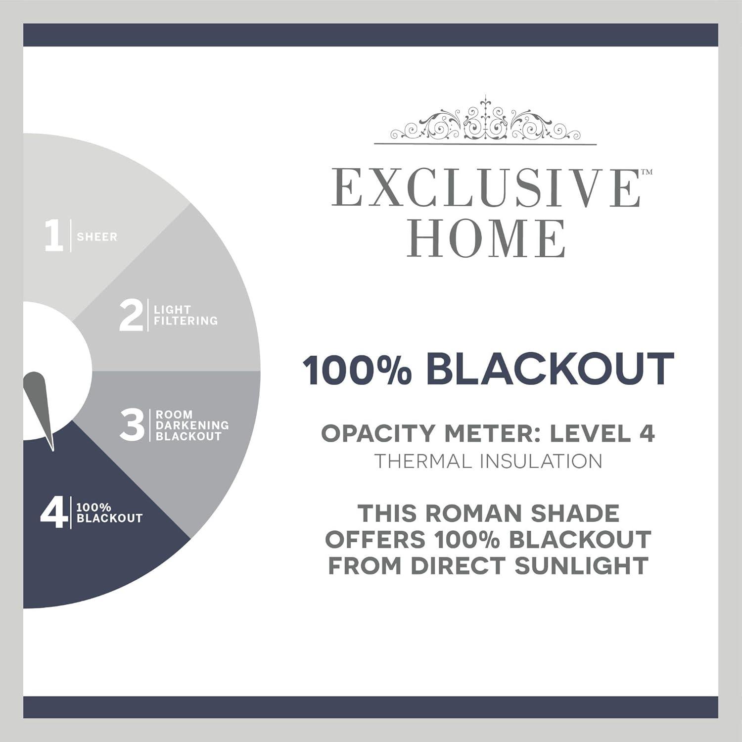 Exclusive Home Acadia 100% Blackout Roman Shade