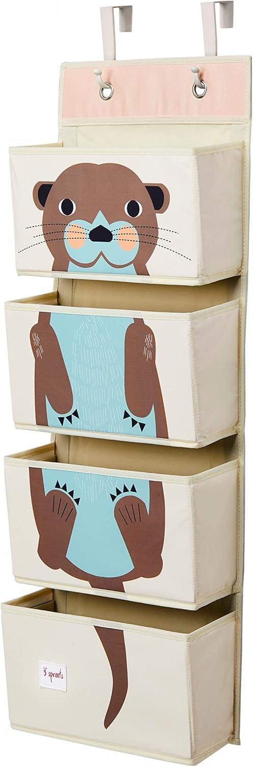 3 Sprouts Children's Nursery Door Hanging Basket Storage Organizer, Otter