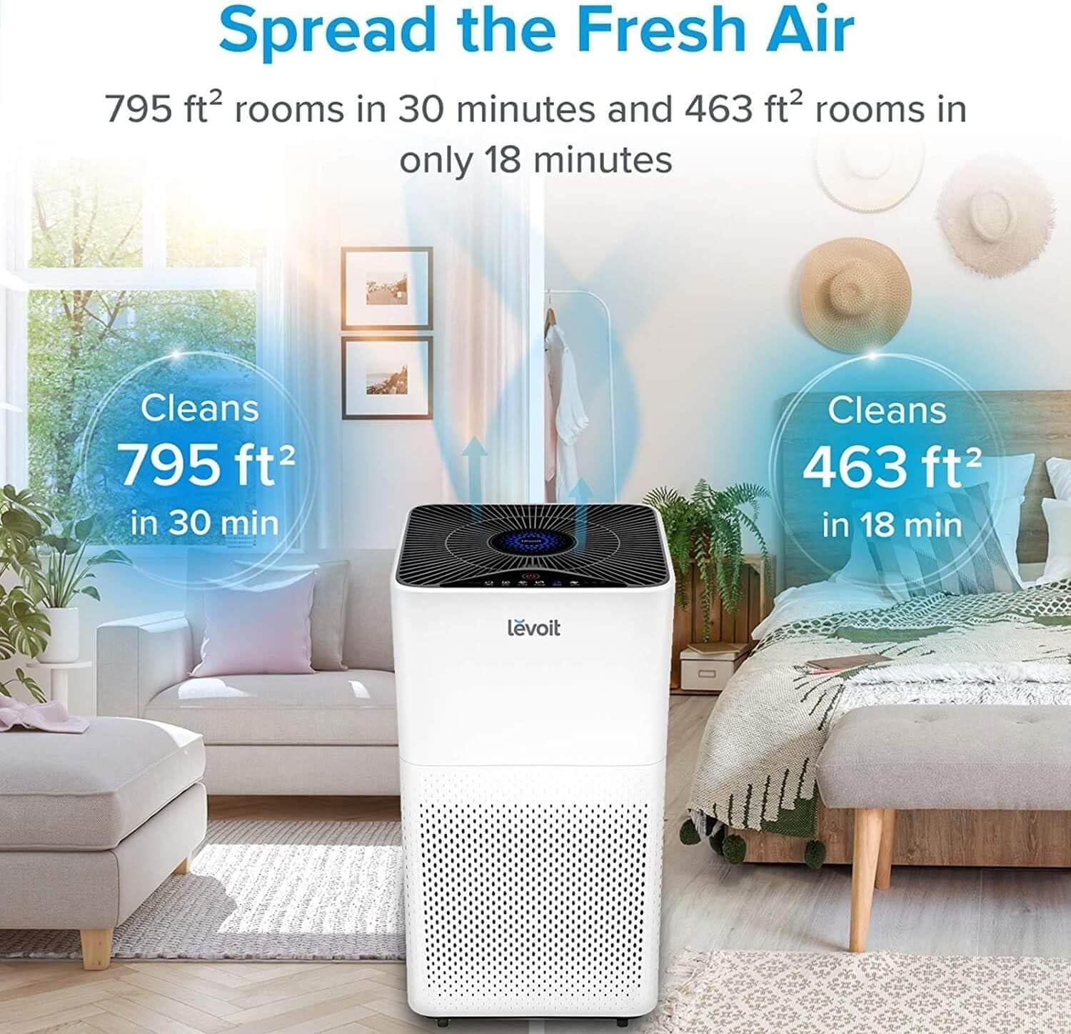 White HEPA Filter Odor Absorbing Air Purifier