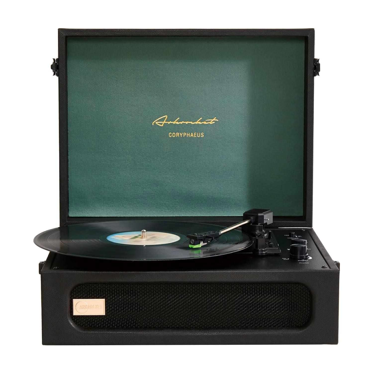 Arkrocket Audio Arkrocket Coryphaeus Bluetooth Turntable Deluxe Edition Record Player(Black/Green)