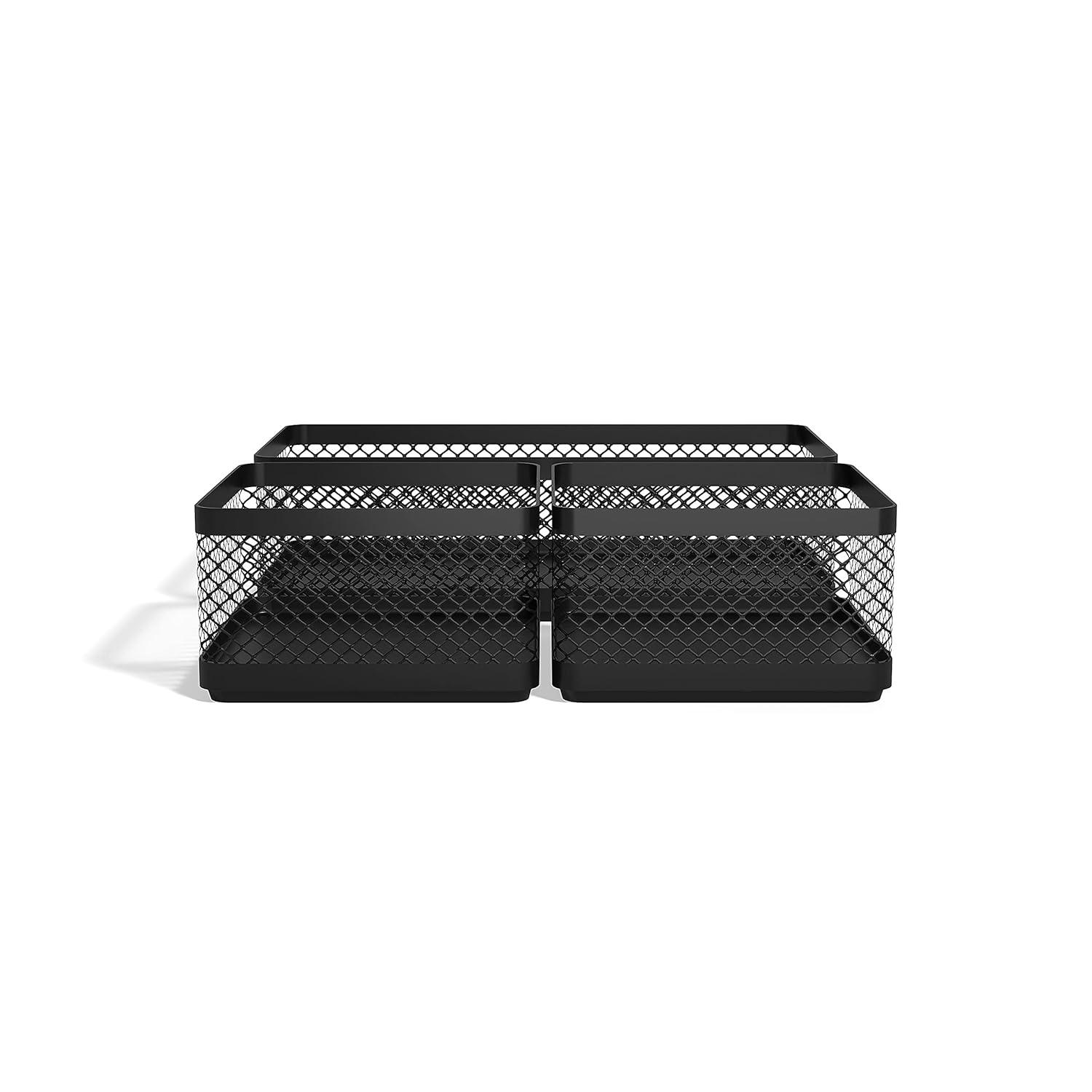 TRU RED 3 Compartment Stackable Wire Mesh Desk Organizer TR57547-CC