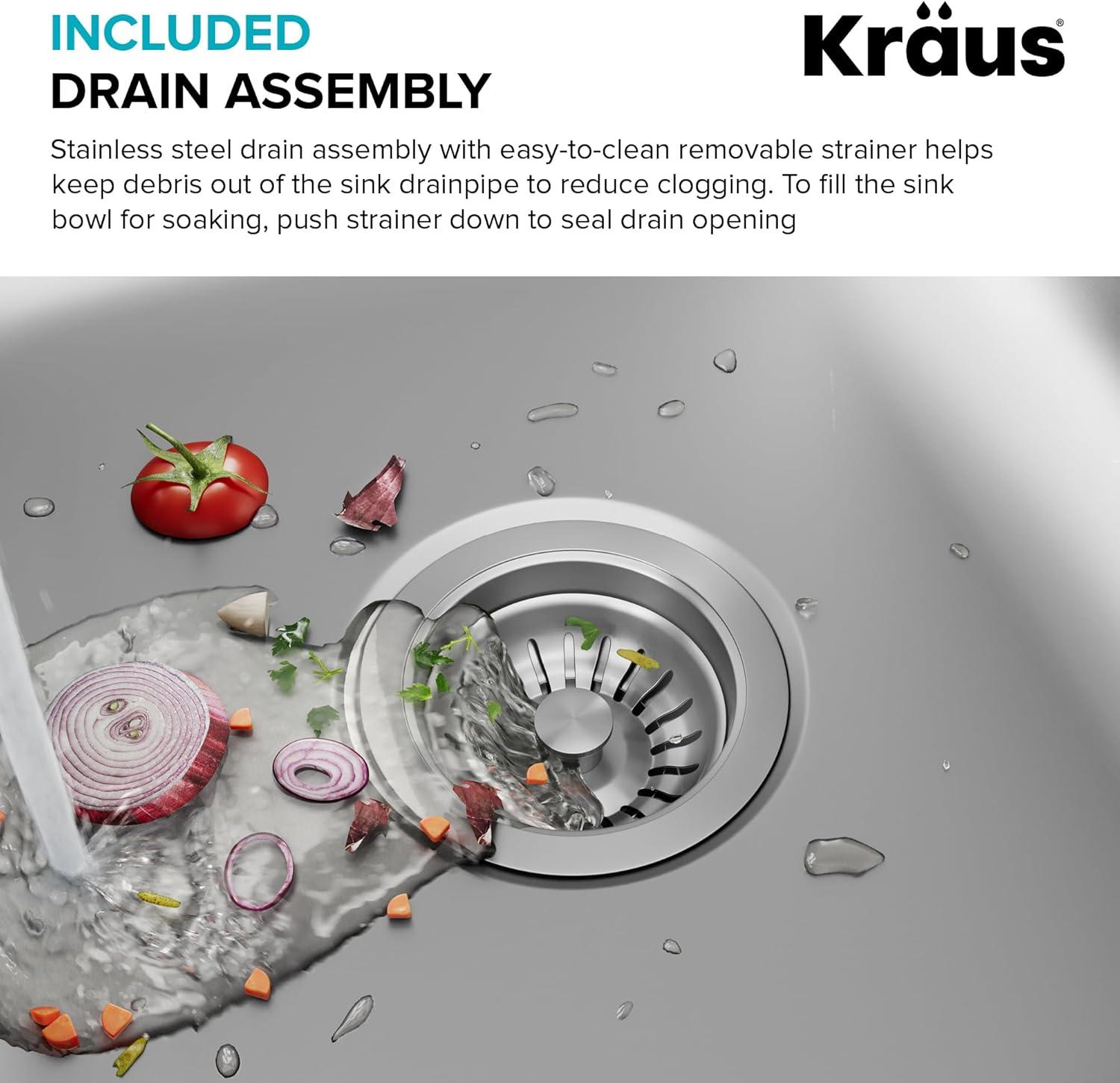 KRAUS Premier Undermount Single Bowl 18-Gauge Stainless Steel Kitchen Sink