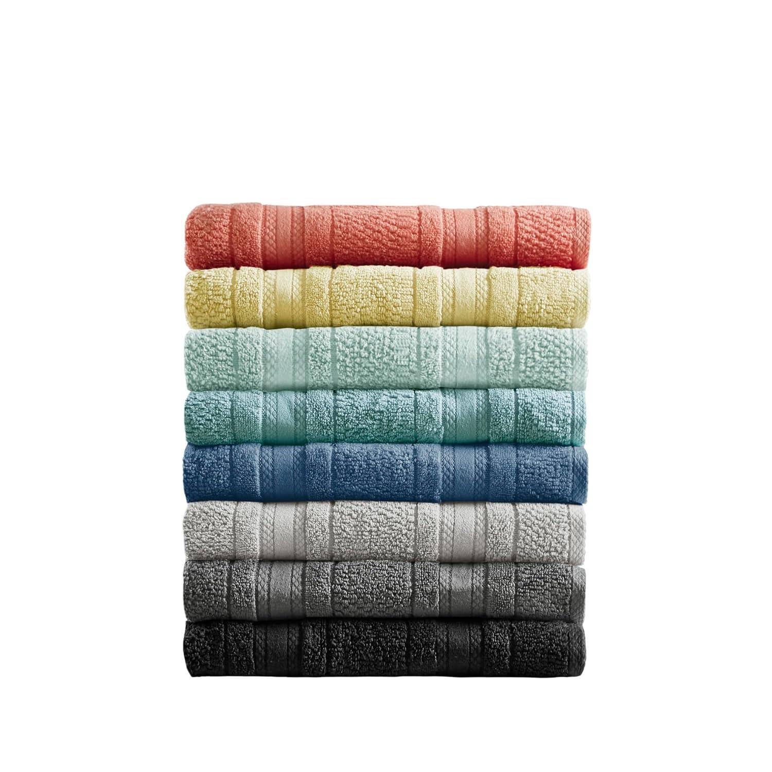 6pc Roman Super Soft Cotton Bath Towel Set Teal: Madison Park, Lightweight Terry, OEKO-TEX Certified