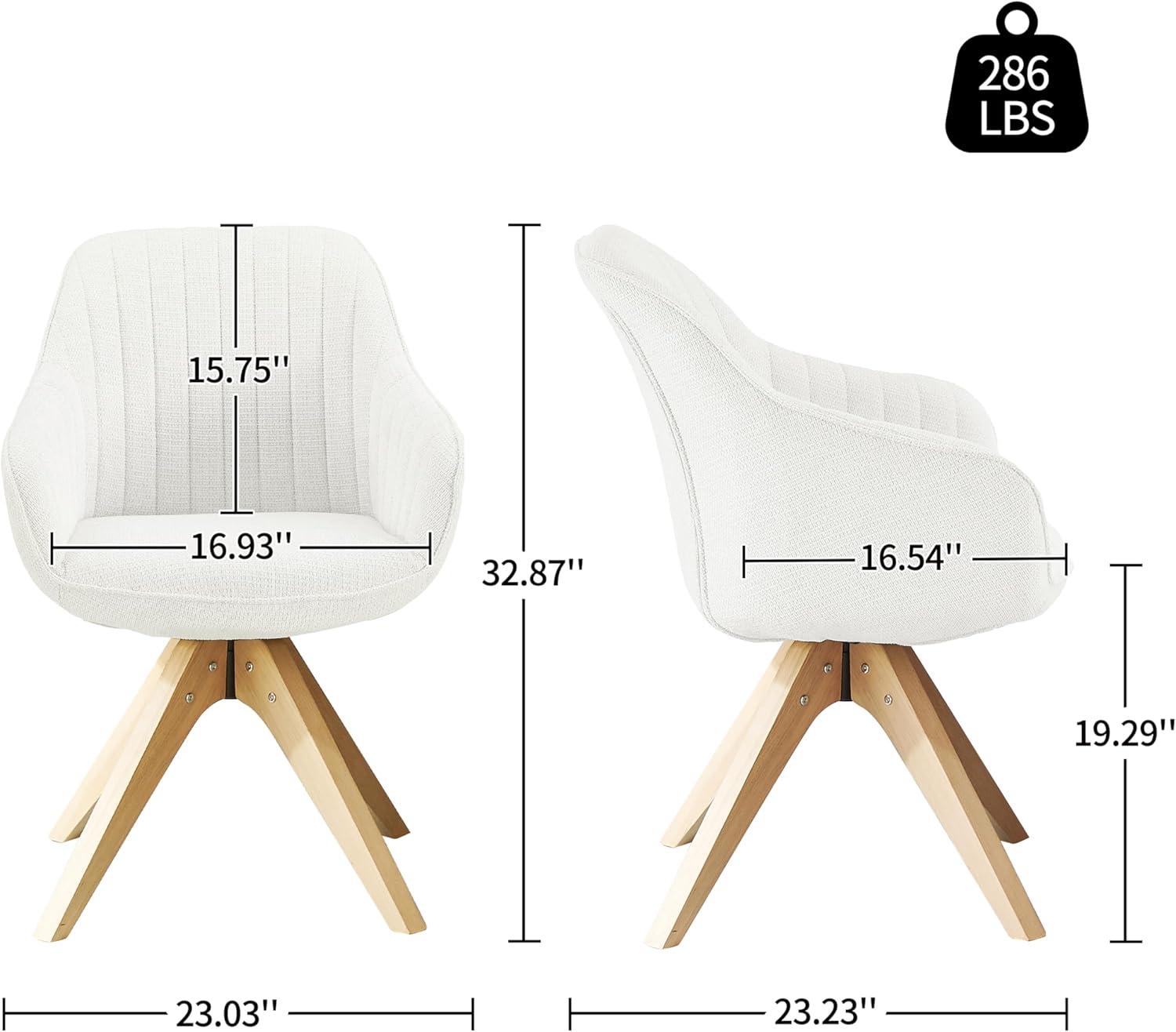 Art Leon Modern Swivel Fabric Accent Desk Chair with Beech Wood Legs, Yellow