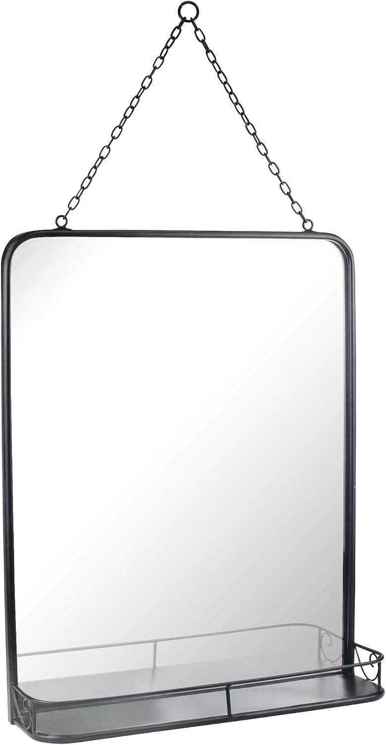 Gisberto Metal Flat Wall Mirror with Shelves