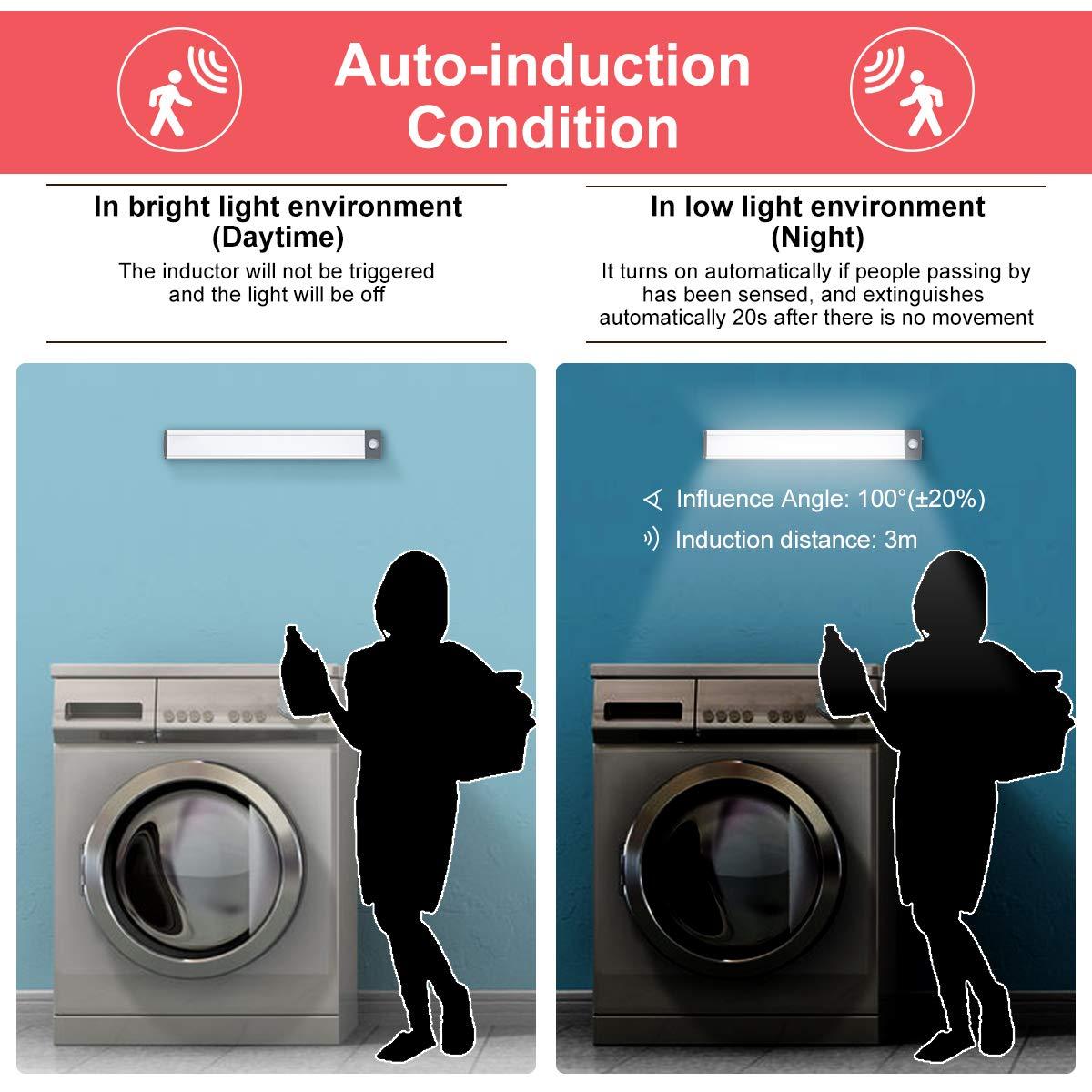 LEPOTEC 2022 30 LED Under Counter Closet Lighting, Pantry Light, LED Motion Sensor Cabinet Light Battery Powered Operated Light 2500mah Rechargeable Wireless Motion Sensor Closet Light
