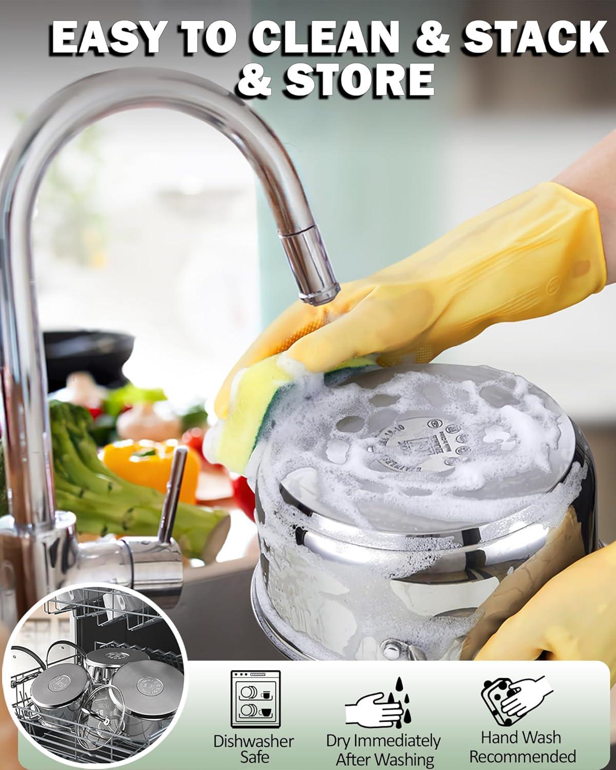 Cooks Standard 12 Piece Stainless Steel Cookware Set, Silicone Handle