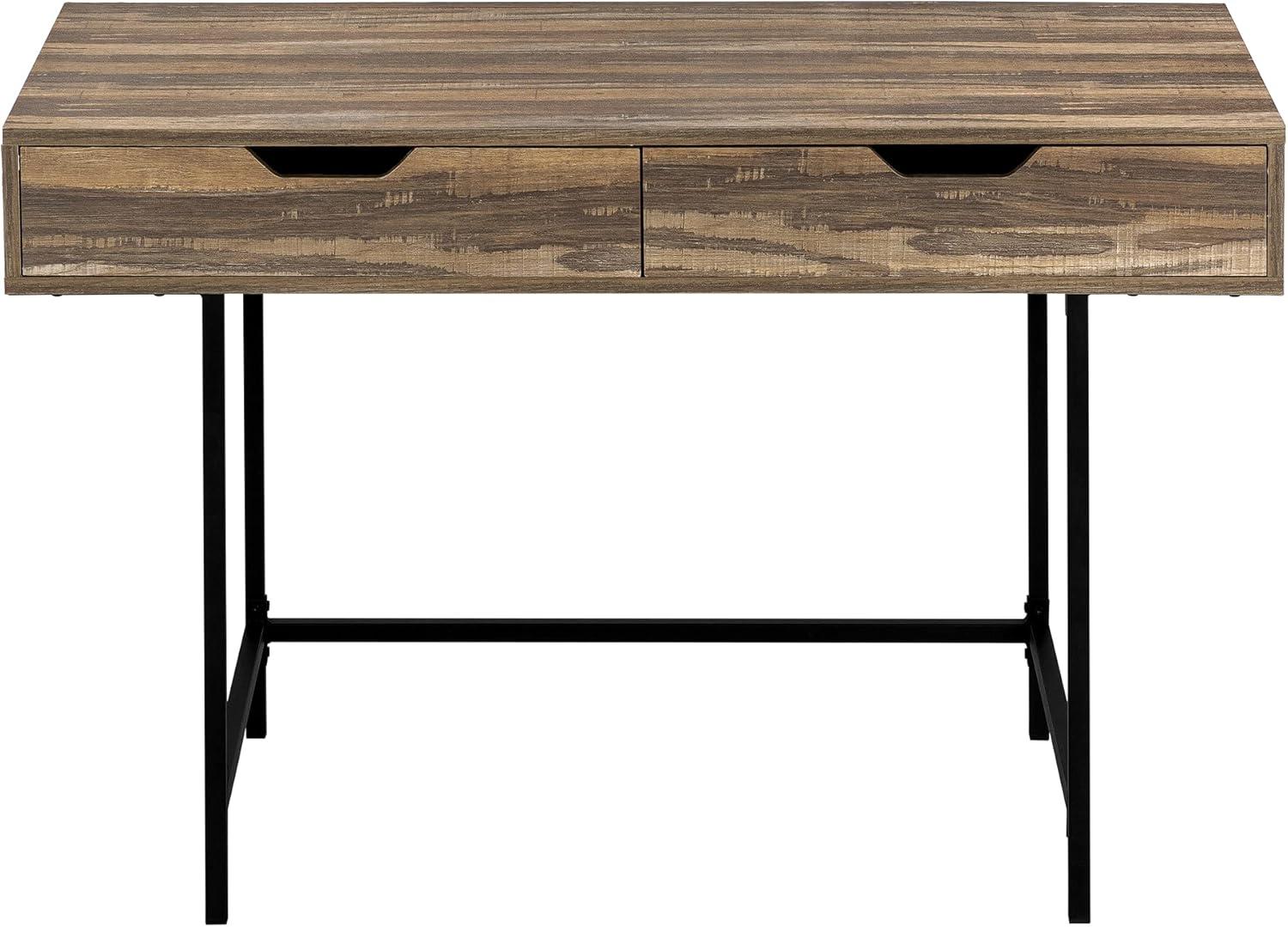 Monarch Specialties Computer Desk Home Office Laptop Storage Drawers 48InchL Work Metal Laminate Black Marble Look Contemporary Modern