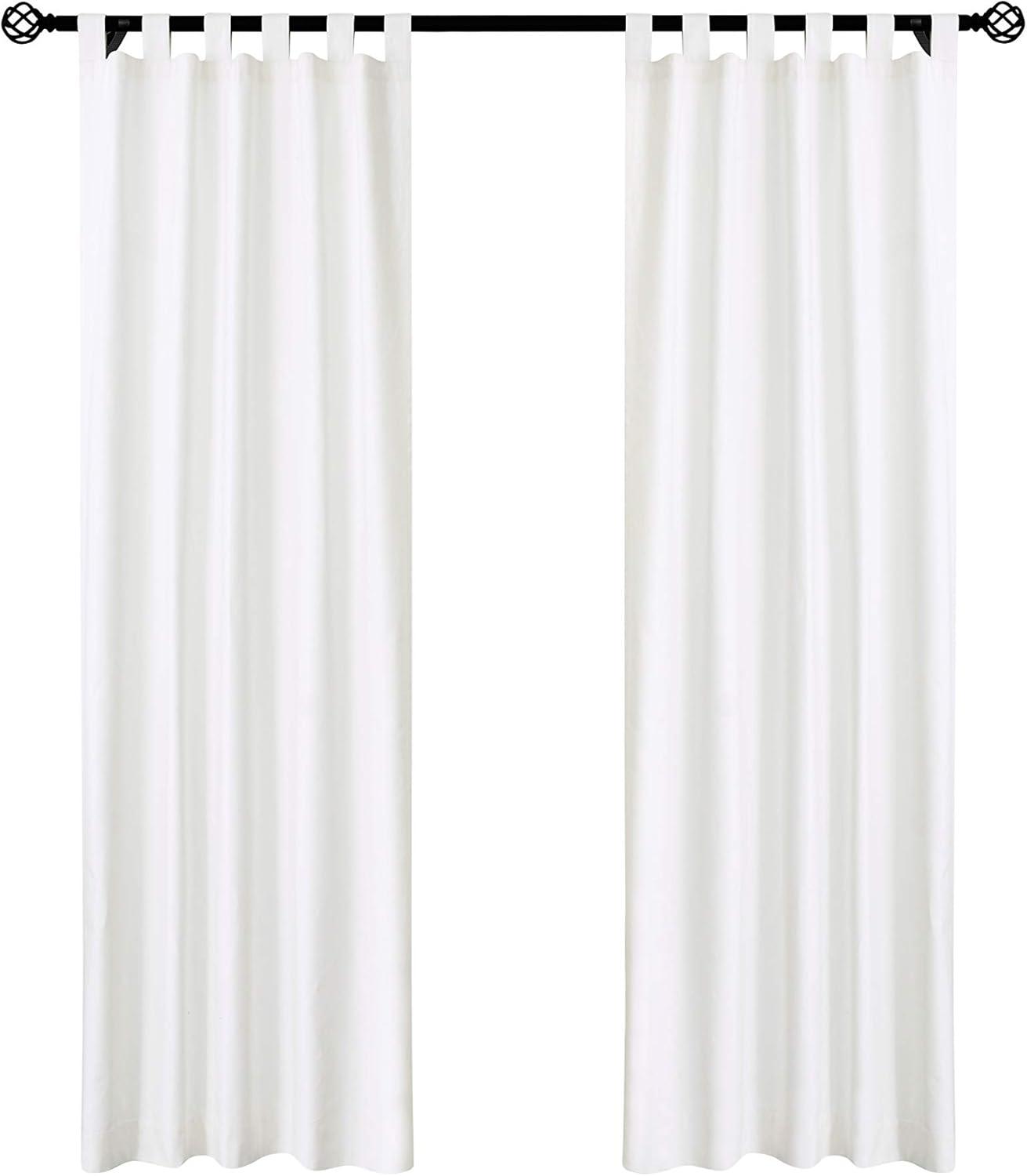 Winmate Insulated Cotton Tab Top Curtain Panel - Pair each 40" x 95" in White