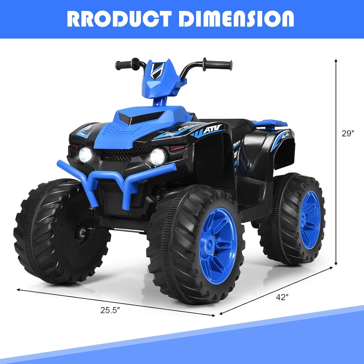 12V Blue Electric Kids Quad ATV with LED Lights