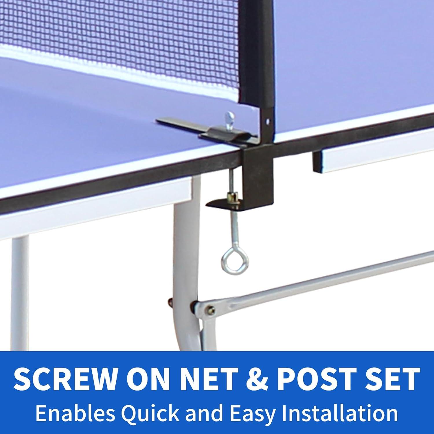 Ceballos 9Ft Mid-Size Table Tennis Table Foldable & Portable Ping Pong Table Set For Indoor Games With Net