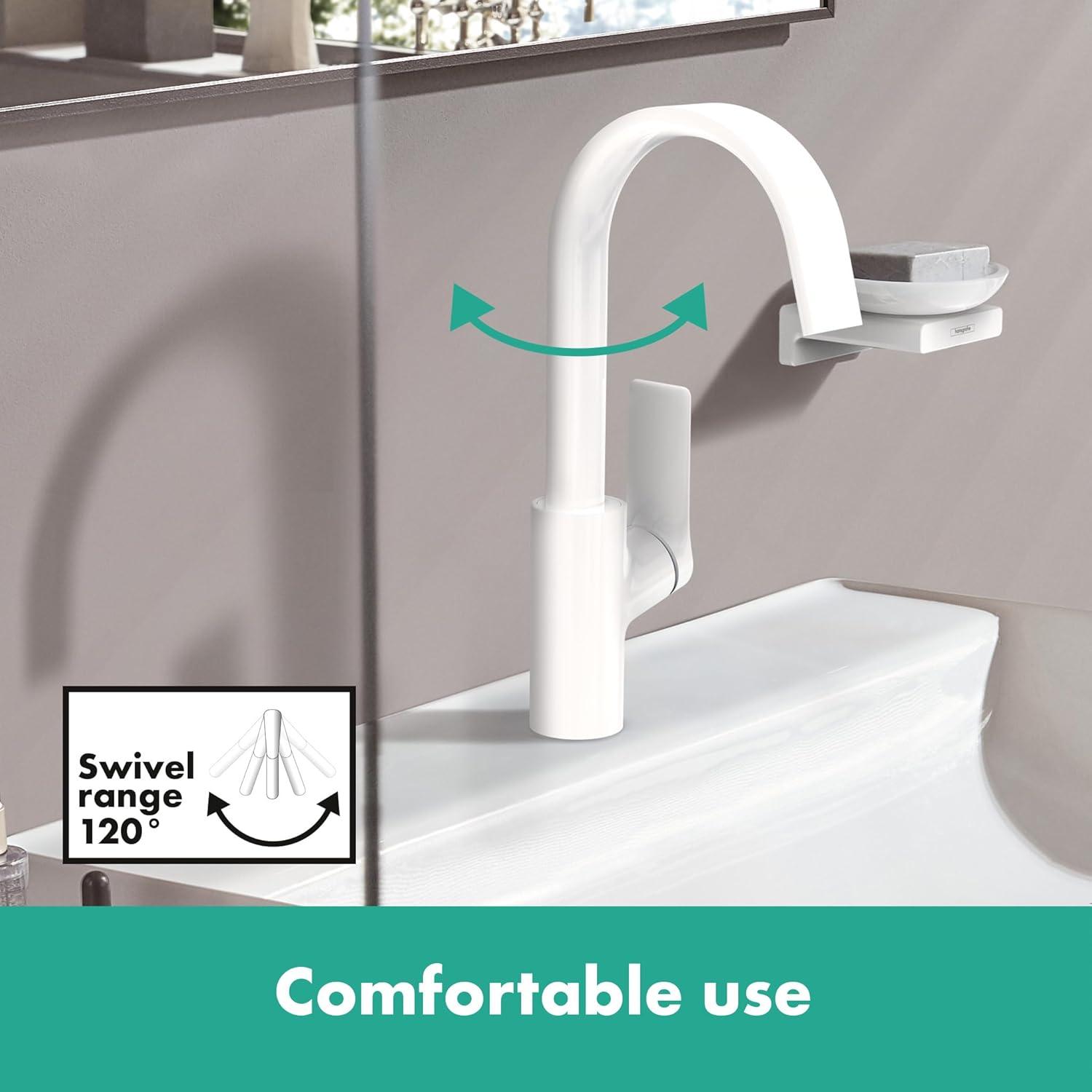 Hansgrohe Vivenis Single-hole Faucet 210 with Swivel Spout and Pop-Up Drain, 1.2 GPM