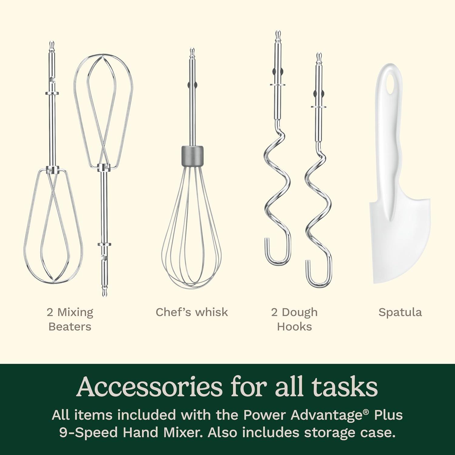Cuisinart Power Advantage Plus 9-Speed Hand Mixer with Storage Case, Brushed Chrome, HM-90BCS