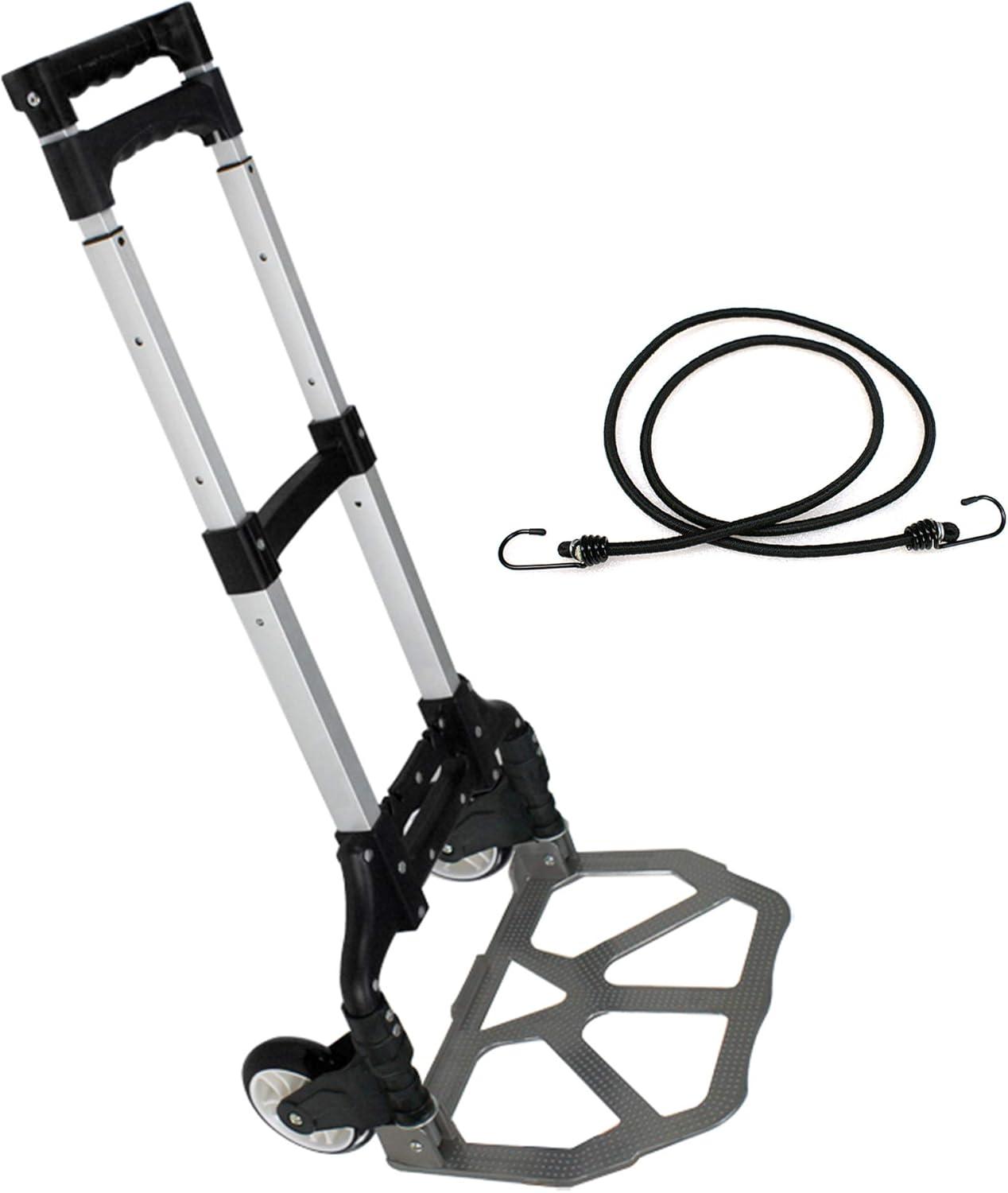 Aluminum Folding Hand Truck with Rubber Wheels and Strap