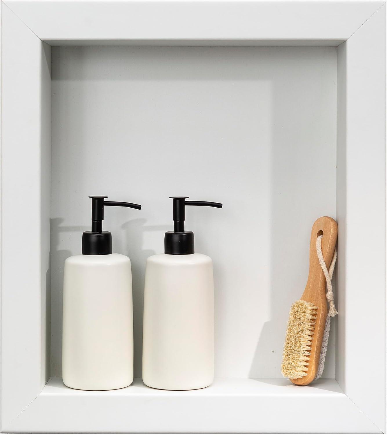 Palisade 17.5 in. x 15.5 in. Vinyl Waterproof Shower Niche Insert