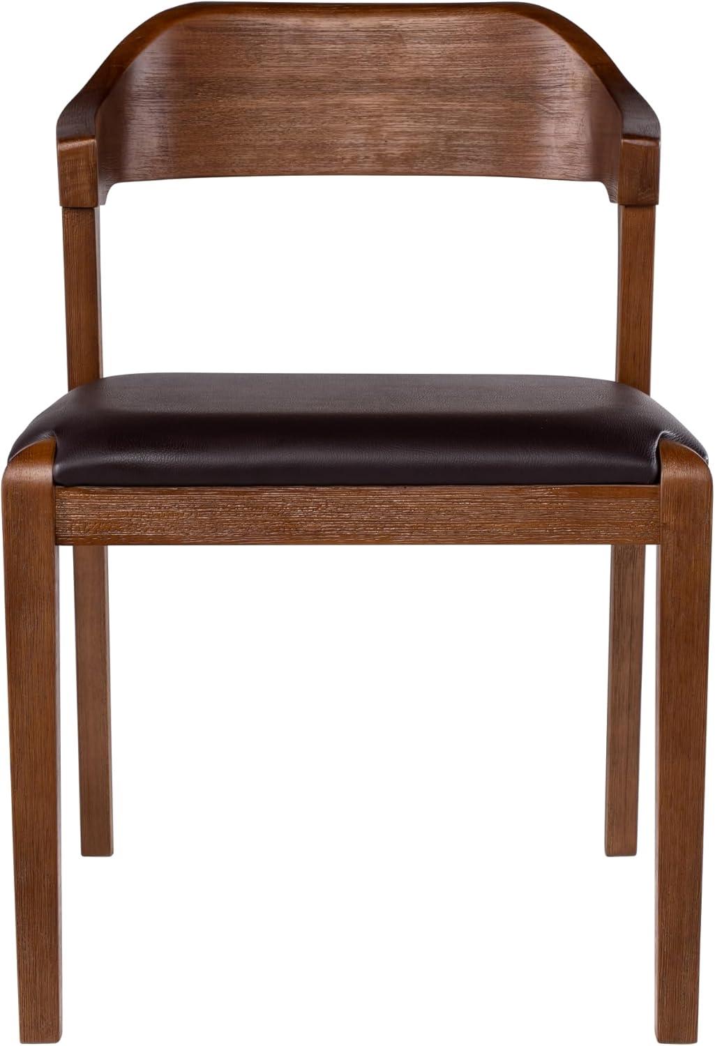 Rasmus Dining Chair Chestnut - Boraam: Acacia Wood, Faux Leather, Easy-to-Clean, 250lb Capacity